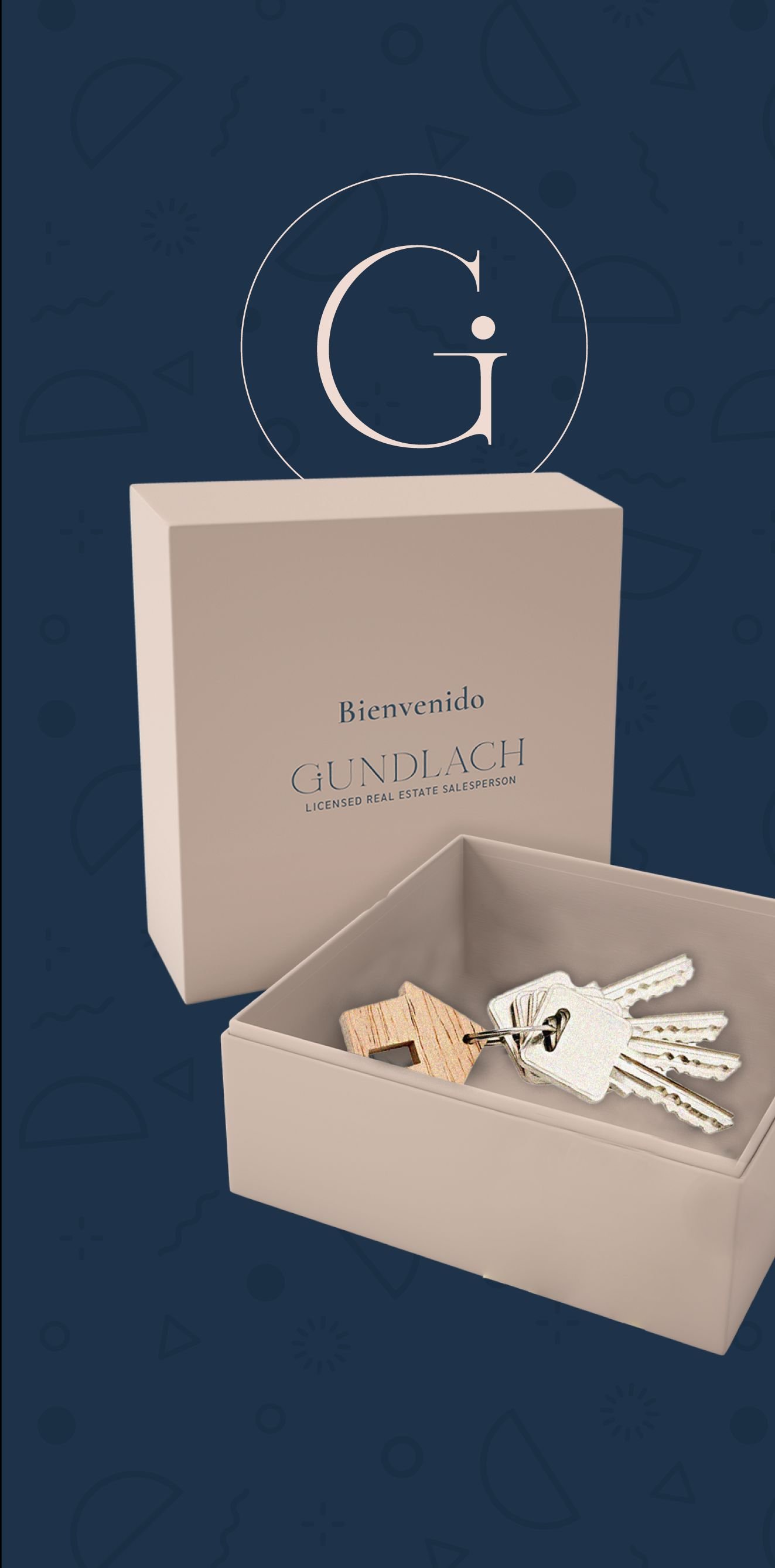 Brand visuals and digital assets created for Mónica Gundlach, a real estate personal brand designed to communicate trust, professionalism and approachability