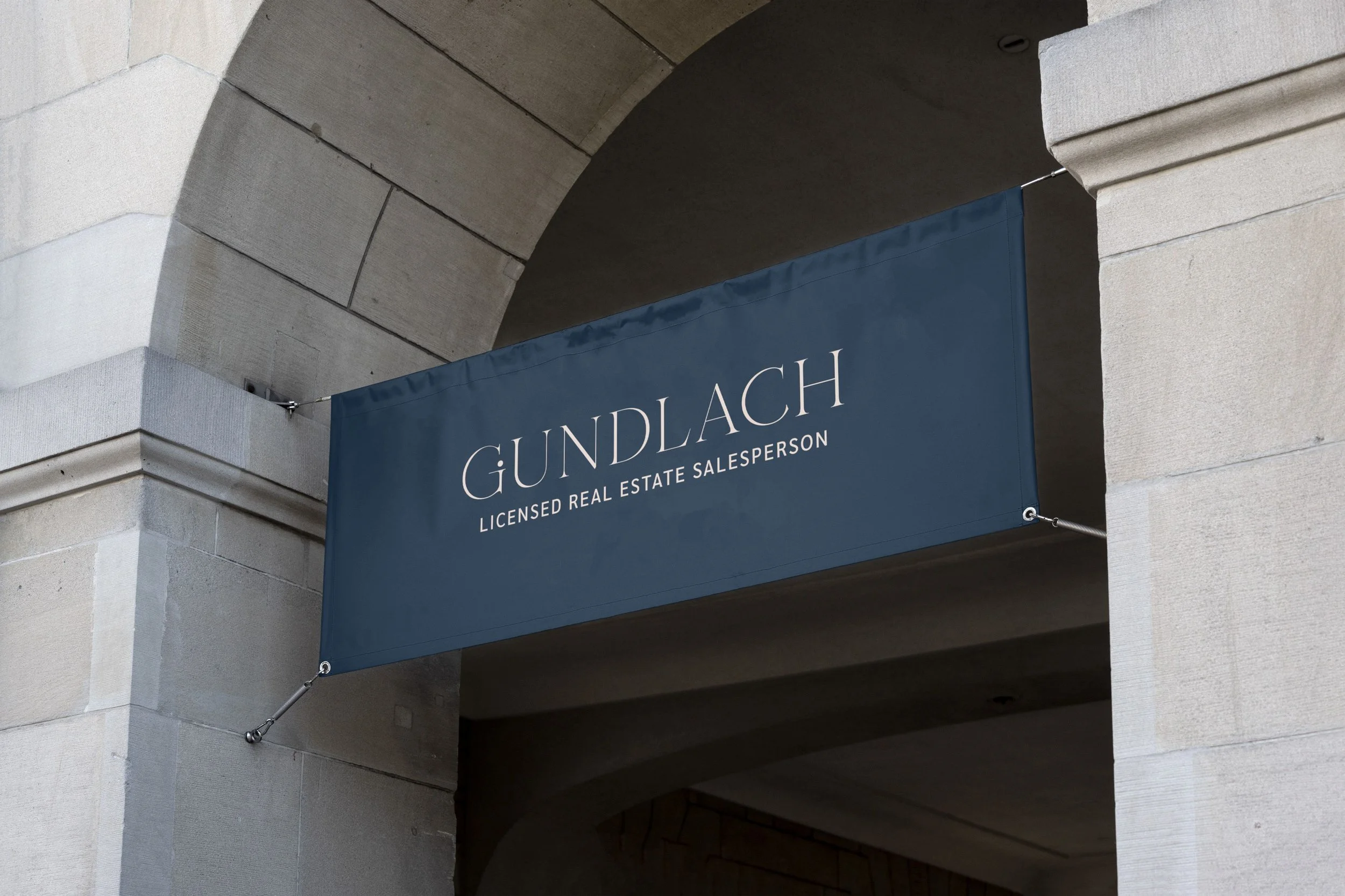 Brand visuals and digital assets created for Mónica Gundlach, a real estate personal brand designed to communicate trust, professionalism and approachability