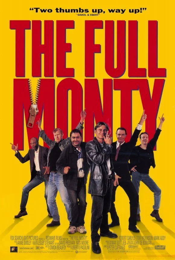 A scene from “The Full Monty”, featured in our serotonin selections for its light-hearted energy, resilience and uplifting spirit.