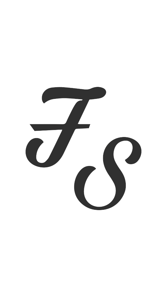 A stylized dark gray letter "F" with a small reddish-brown accent on its crossbar, set on a white background