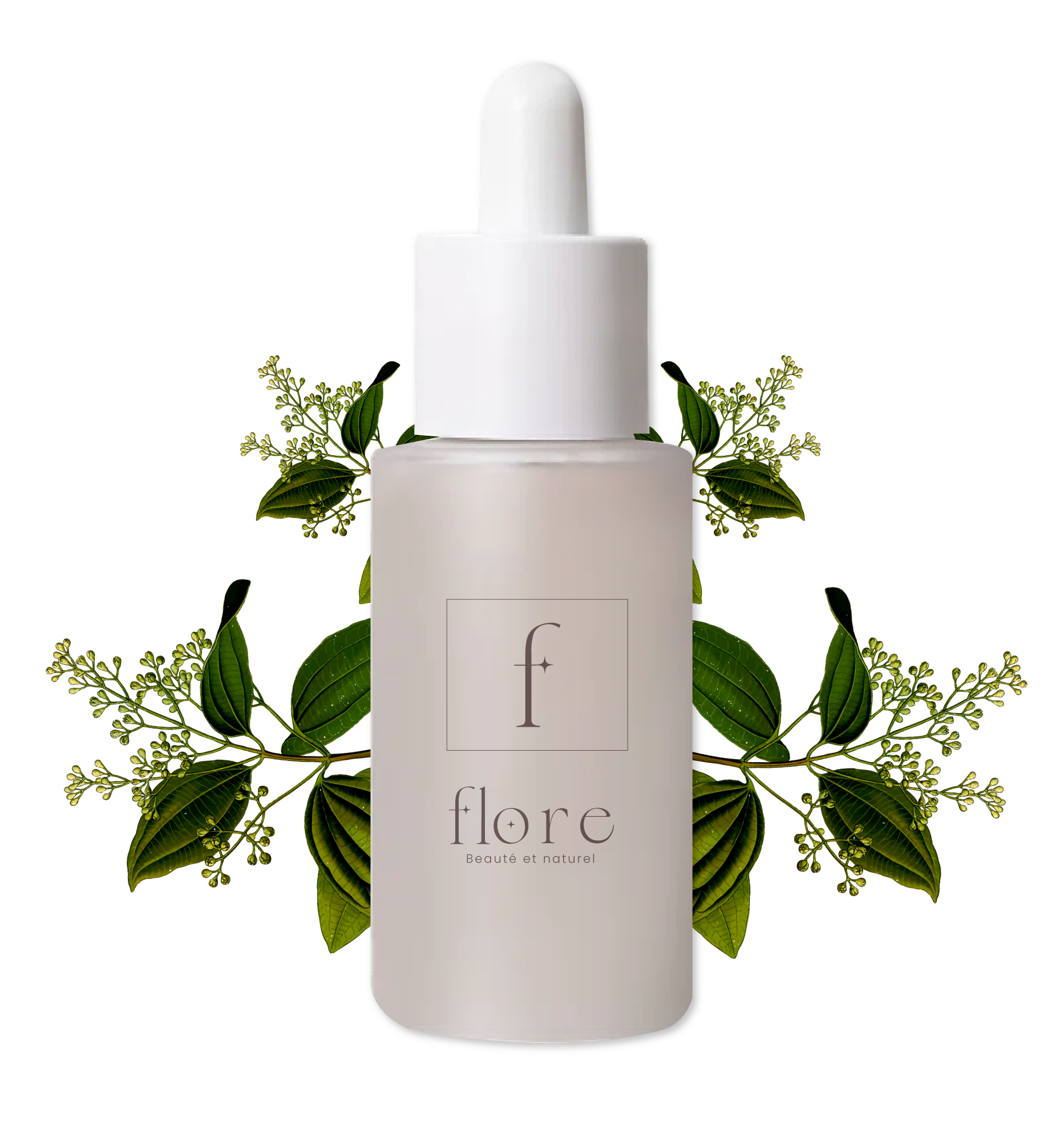 Brand visuals and digital assets created for Flore Beauté et Naturel, a botanical skincare brand focused on gentle, conscious skin care