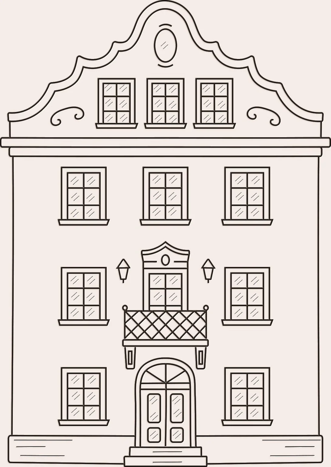 Illustration representing the creative house and its digital home, a space for clarity, creativity and thoughtful work