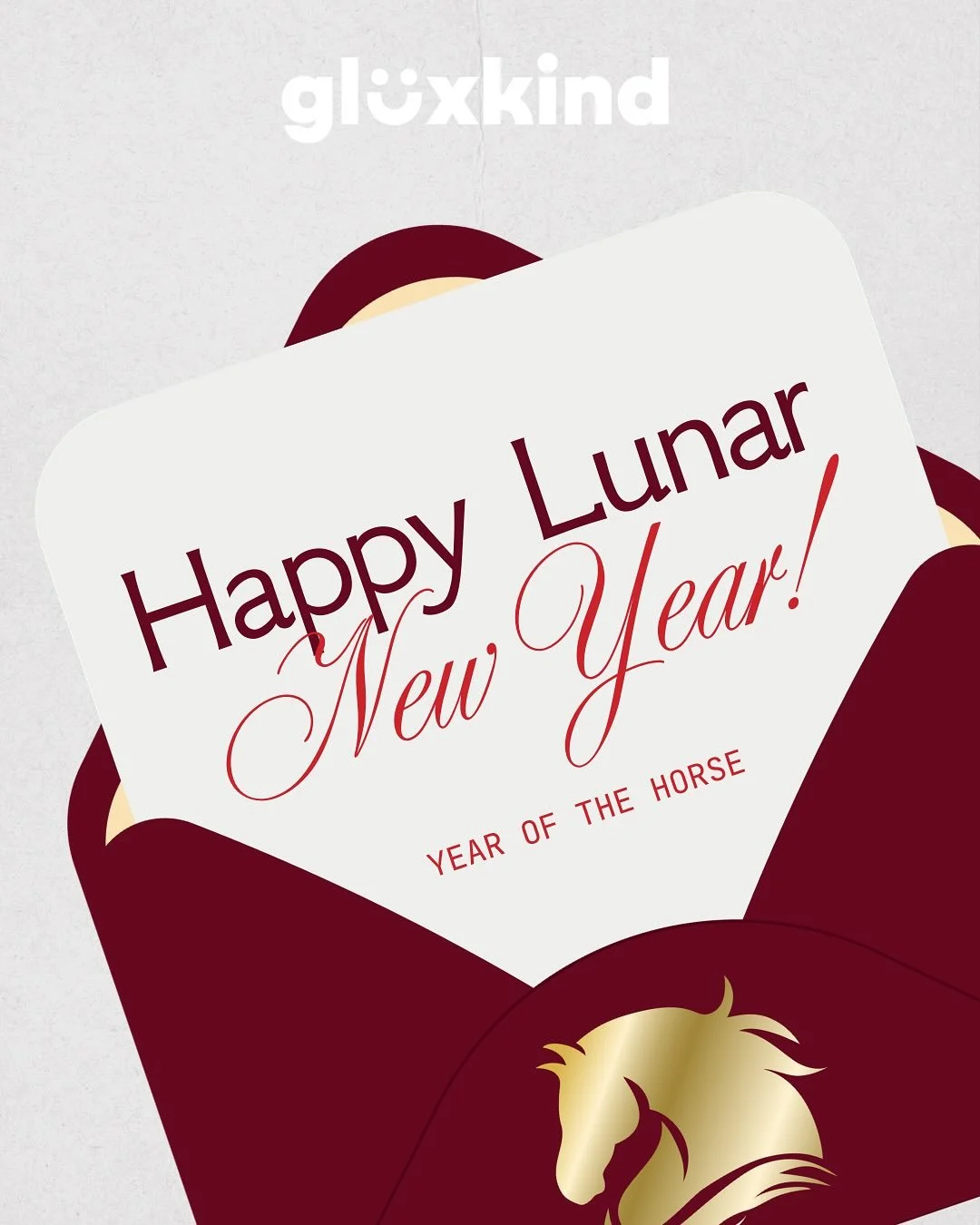 Happy Lunar New Year to all our Gl&uuml;xkind families, friends and partners! Buckle up, it&rsquo;ll bring a special kind of energy. #lunarnewyear2026 #lunarnewyear #cny #yearofthehorse #babyhorse #baby2026