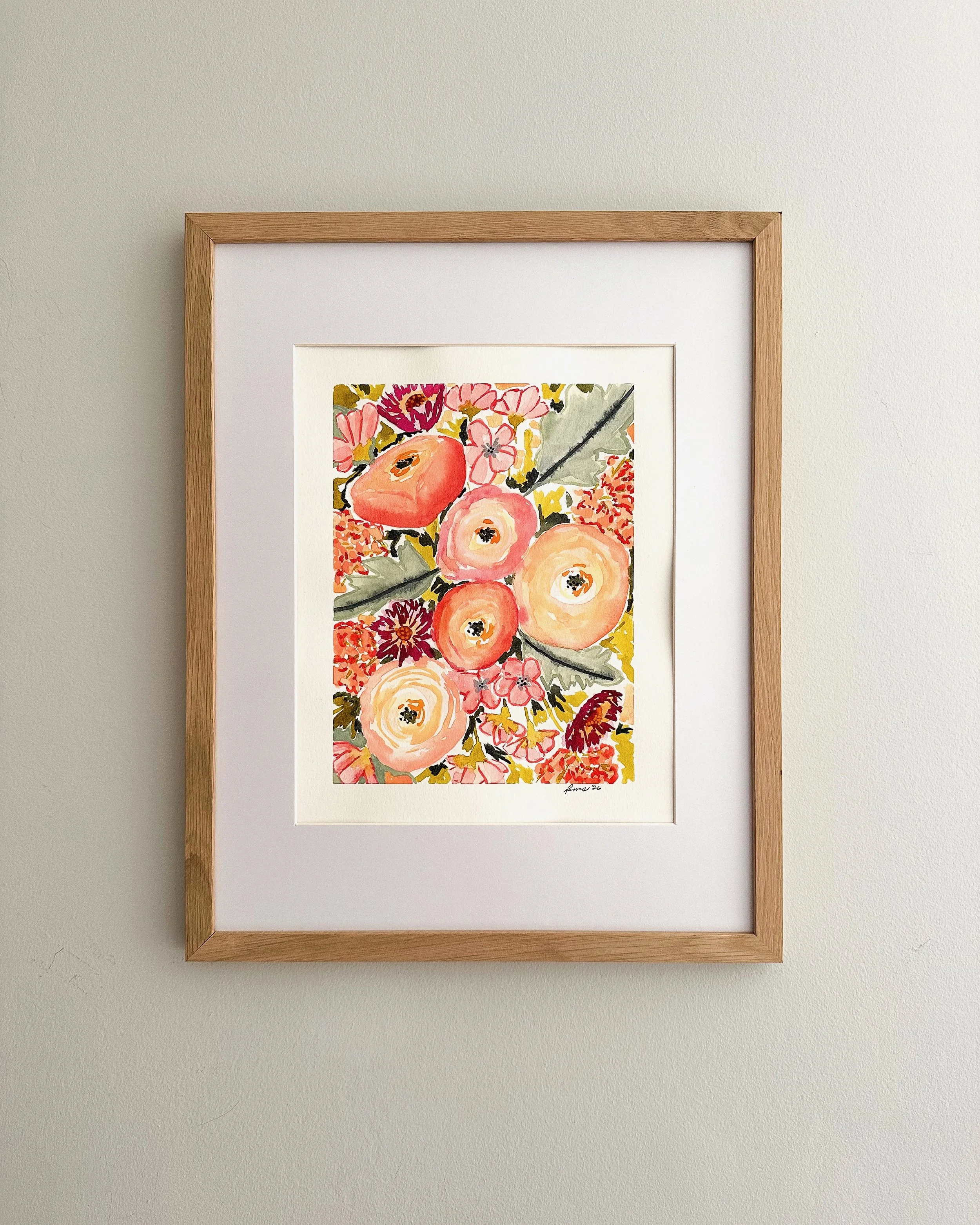Abundant Garden No. 1 - 8" x 10" Original Watercolor Painting