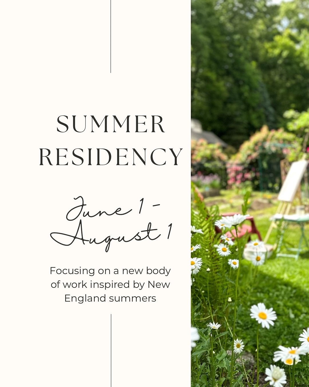 This summer from June 1 through August 1, I am embarking on a self-appointed artist residency. 

This winter, I took several months to hunker down and focus on my business systems, automations, and workflows. It wasn&rsquo;t my favorite, but absolute