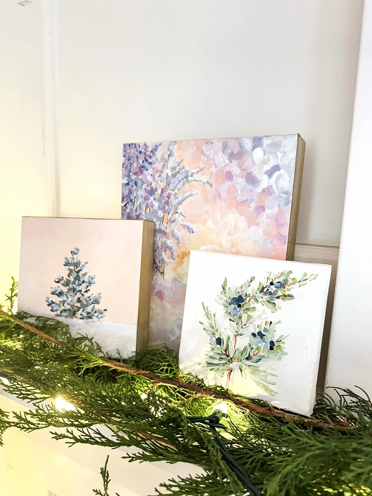 2025 Holiday Heirloom Collectible and some from past years! This is a piece that can come out year after year in a collection that you can build over time. 

This year the collectible canvas is a 5&rdquo;x5&rdquo; Frosted Juniper. There&rsquo;s only 