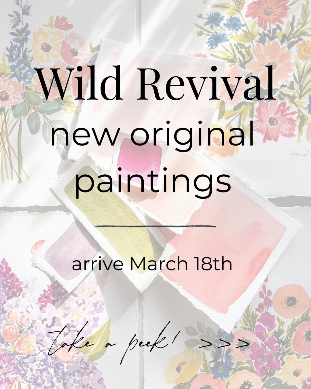 Wild Revival launches March 18th! 

My newest collection of watercolor + gouache original paintings on paper. 

🌱Nature-inspired originals full of light, color, and quiet whimsy 

🌱 The feeling of stepping outside and taking that first deep breath 