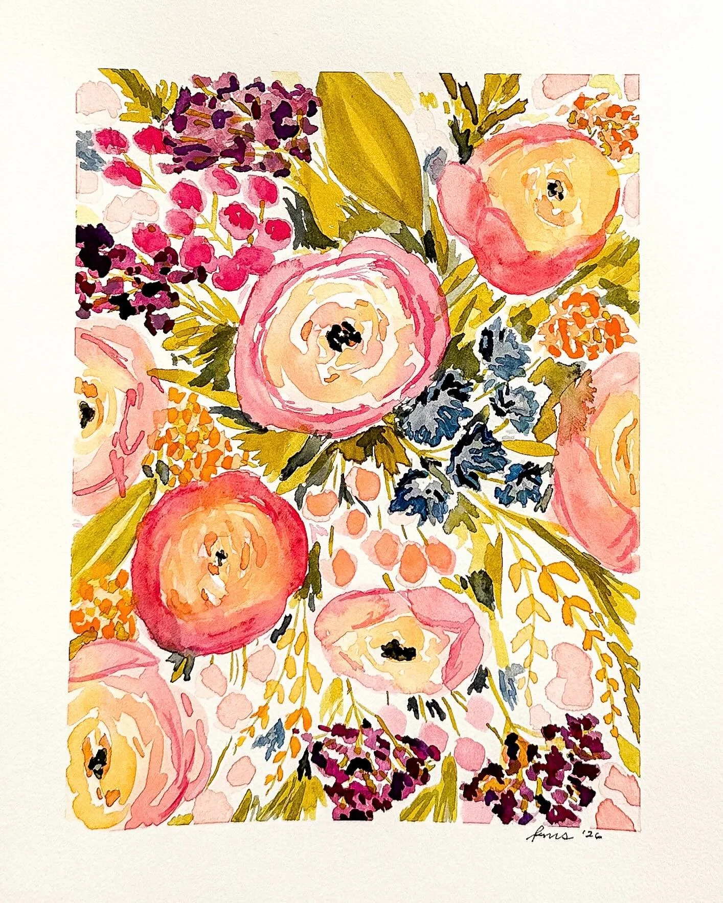 Abundant Garden No 2 | Like standing in the middle of the garden looking down and seeing an explosion of blooms. 

Available now on my site ✨

Abstract floral original art | watercolor