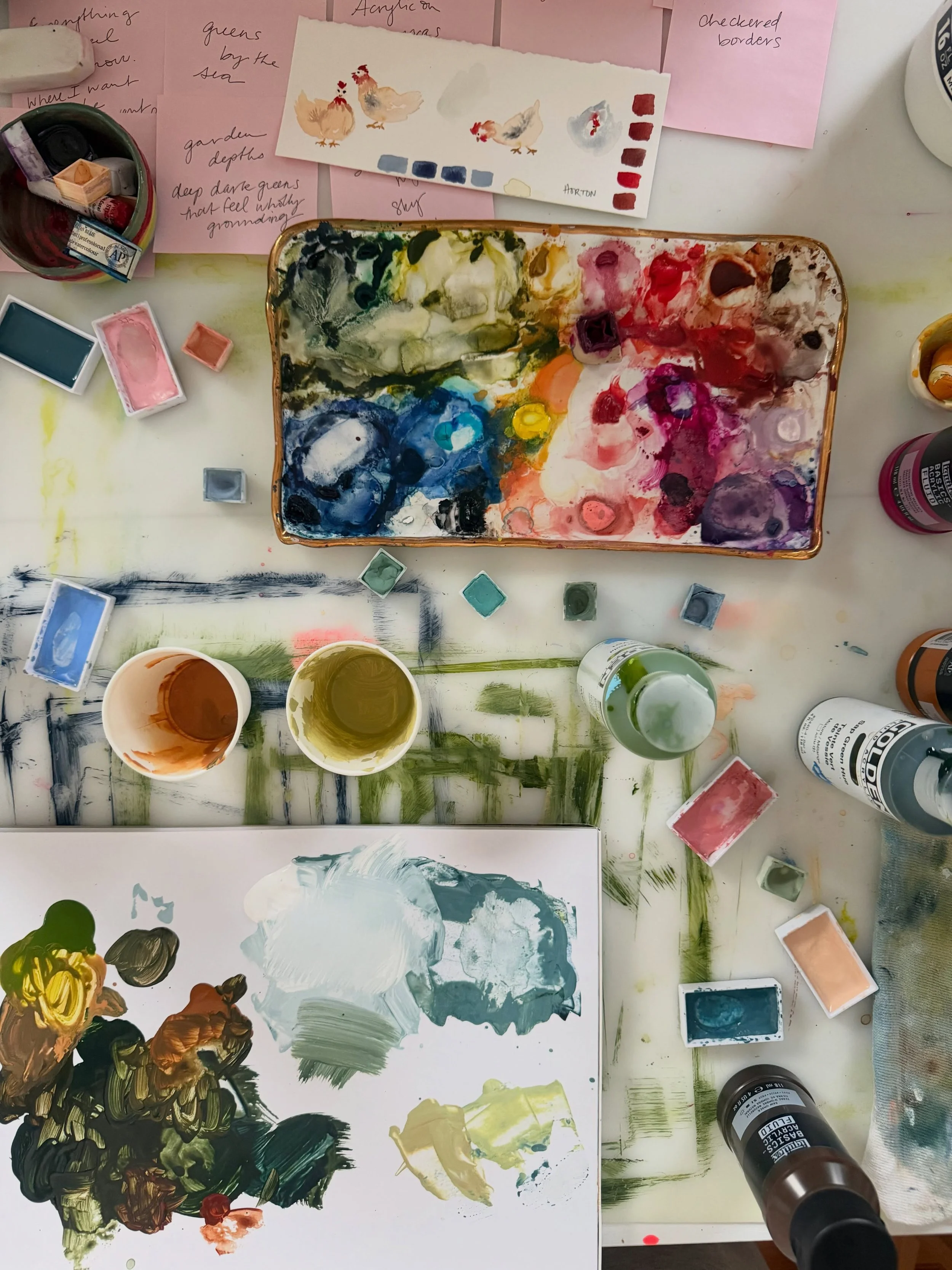STATE OF THE STUDIO >>>

Creativity ebbs and flows and it&rsquo;s flowing like mad right now 

So I roll with it 

Have to let it out whatever it is 

Might seem chaotic and it is but that&rsquo;s the process 

This isn&rsquo;t even all of i