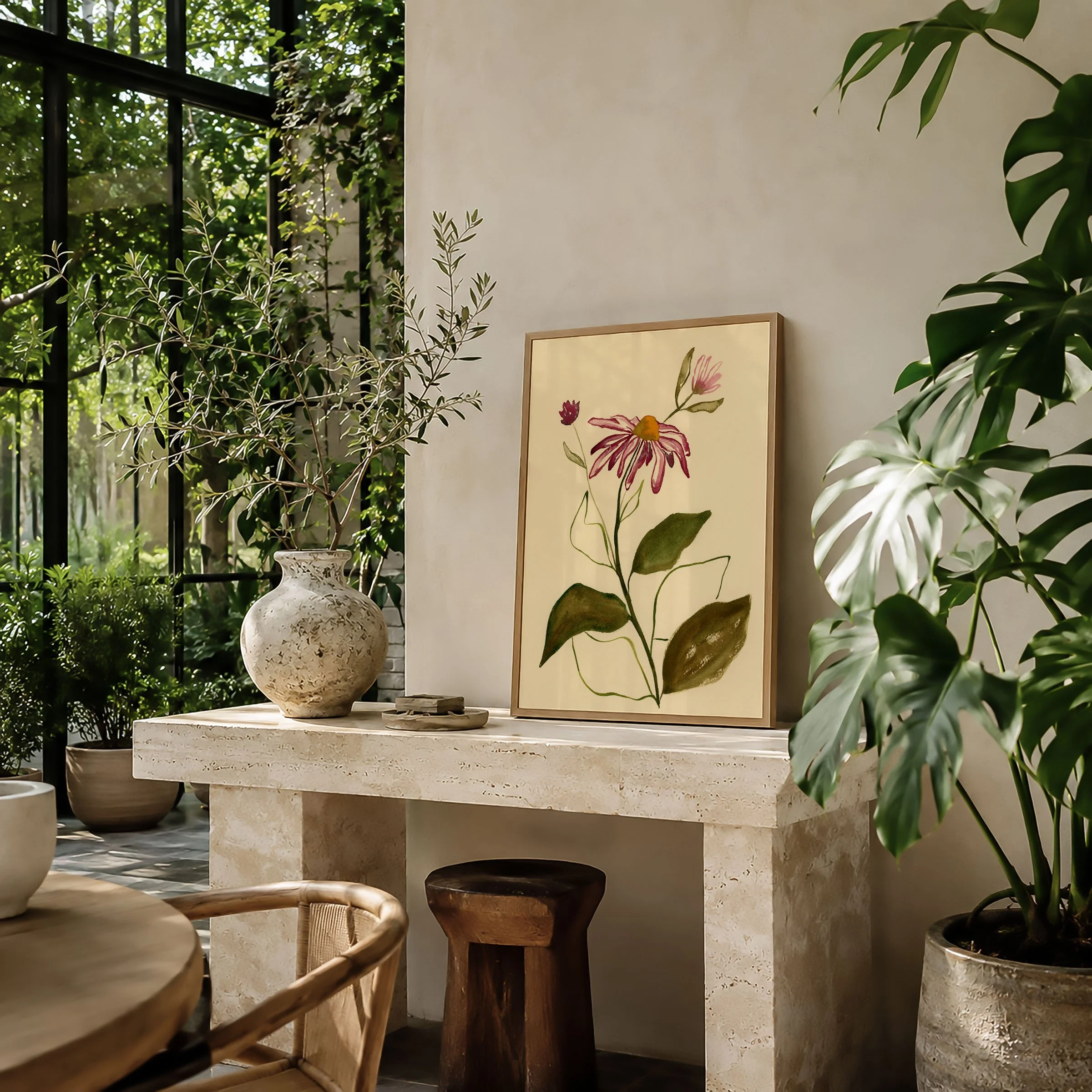 Echinacea in greenhouse on table large frame practical magic feeling.jpg