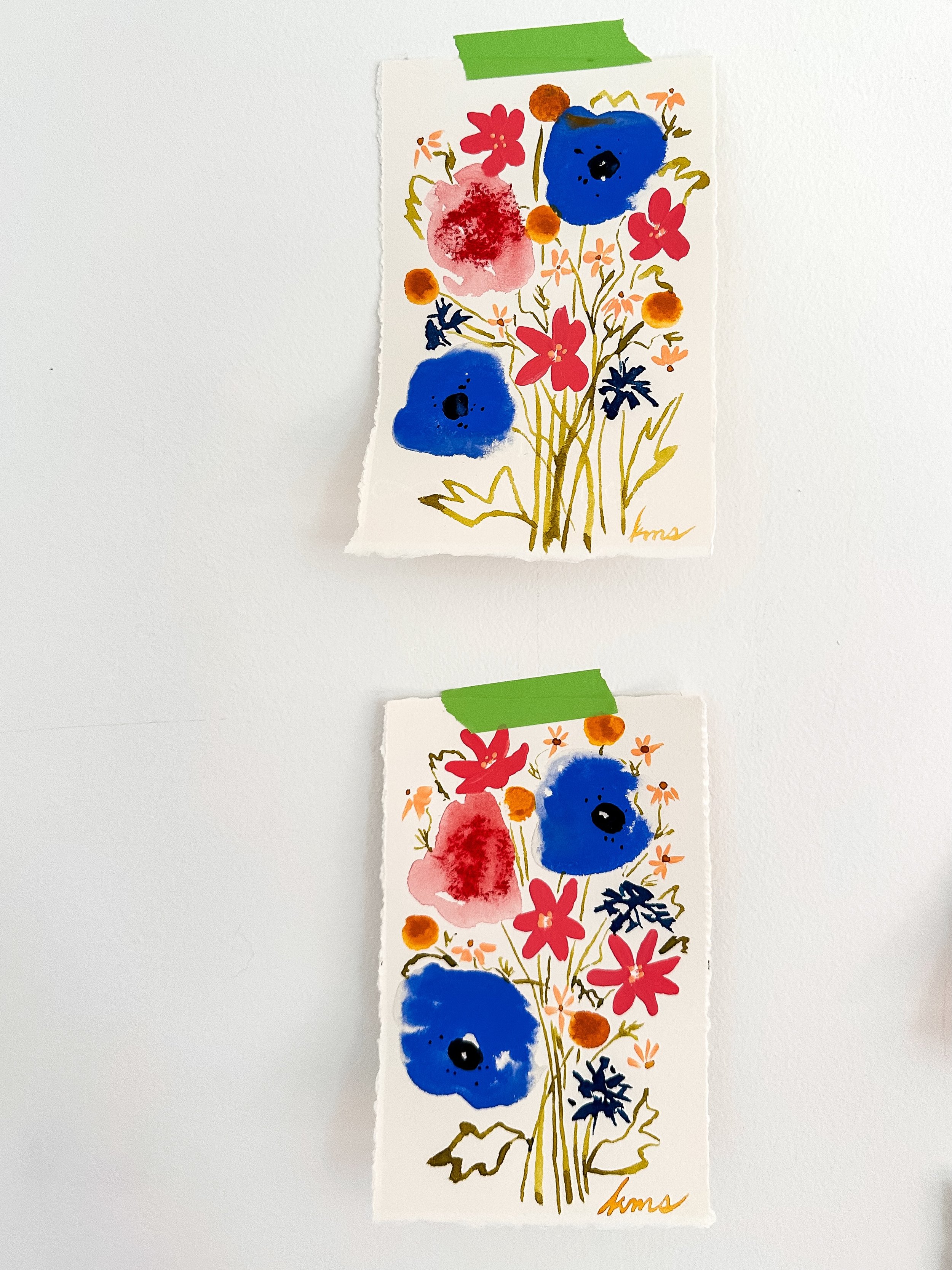Mini Floral Original Paintings - Ultramarine Blue Wildflowers two.jpeg