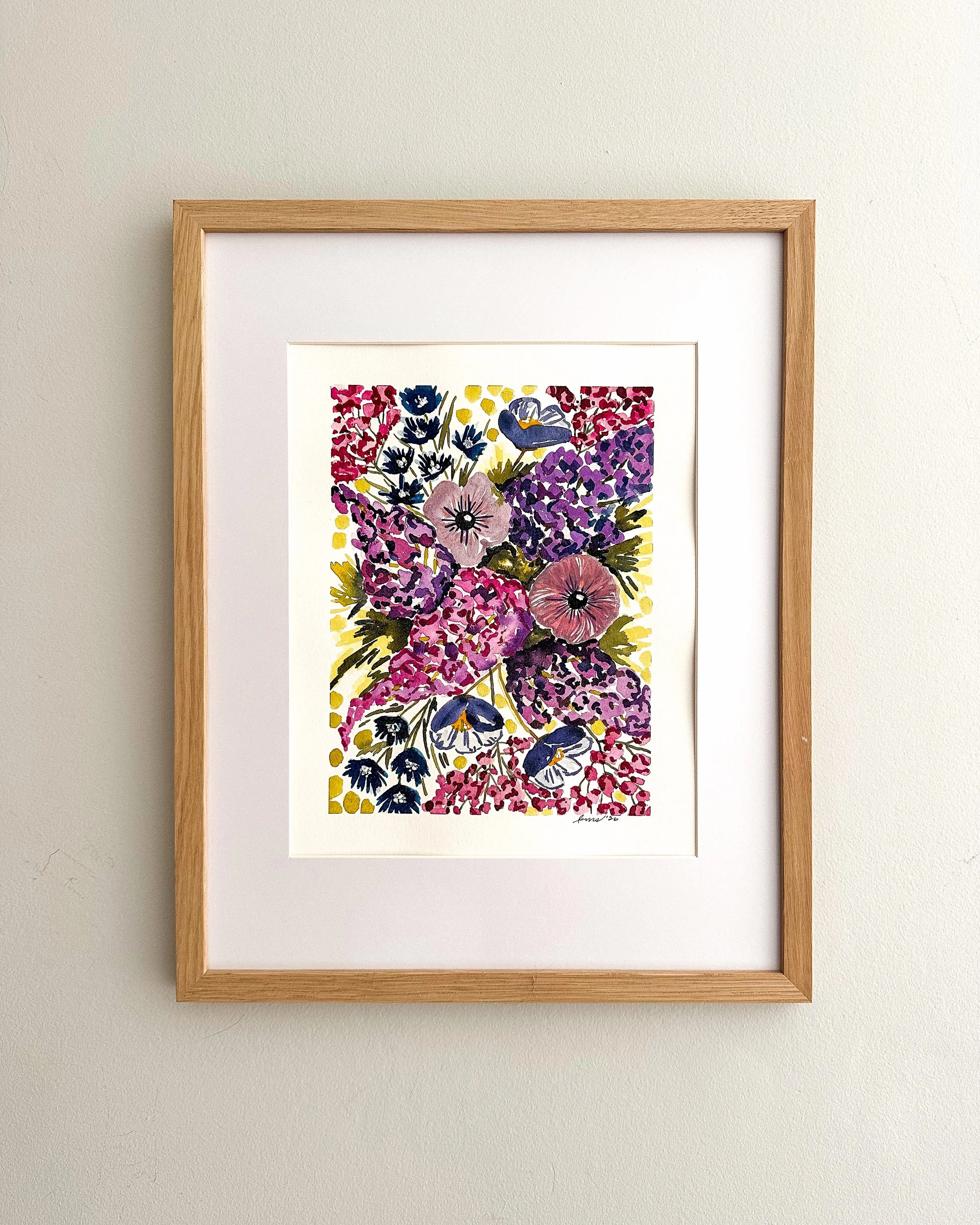 abundant garden no4 framed in oak on wall.jpeg