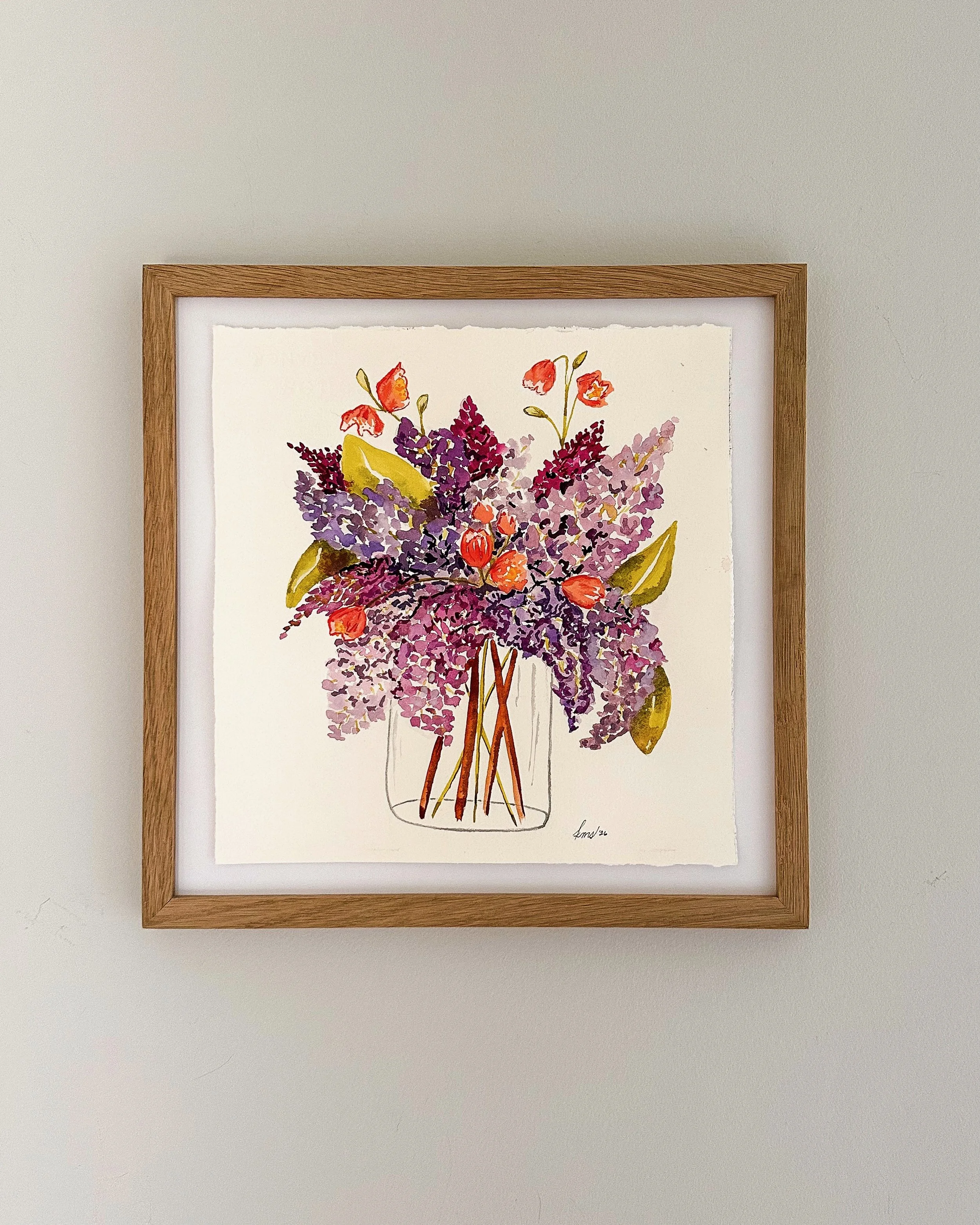 Lilac Reverie - 10" x 10"  Original Watercolor Painting