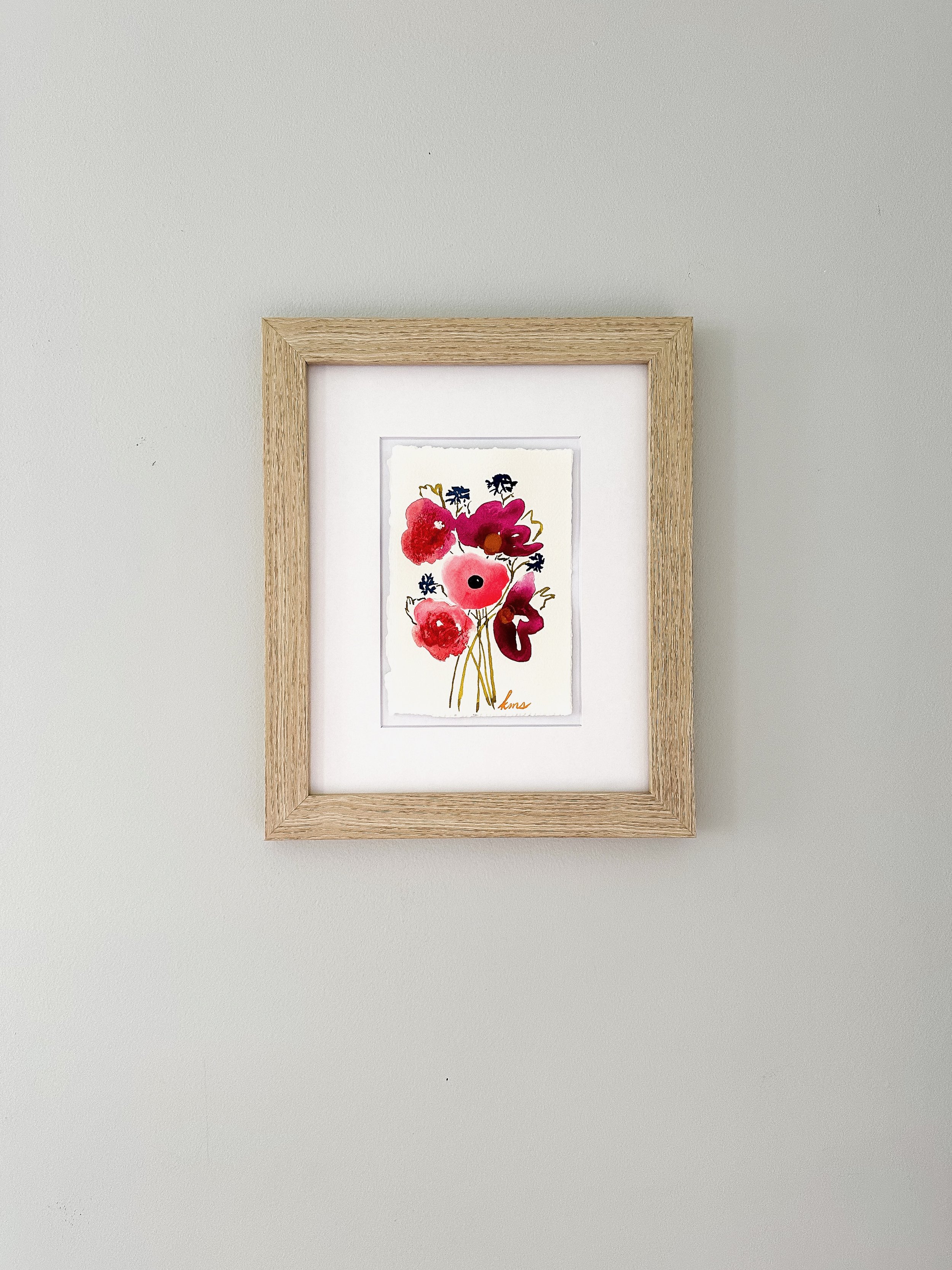 Mini Original Floral Painting - Pink Framed.jpeg