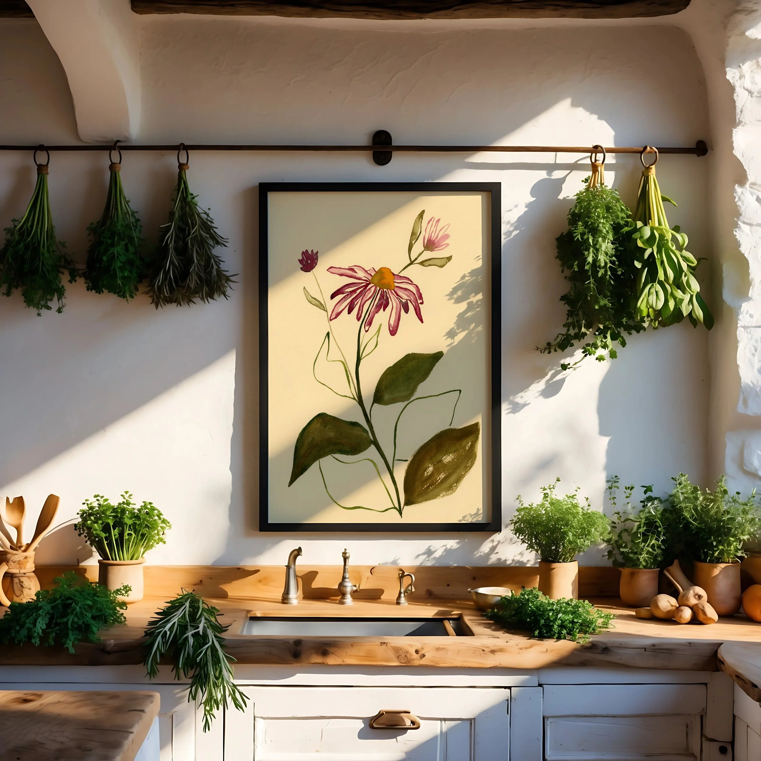 echinacea herbal kitchen Large frame.jpg