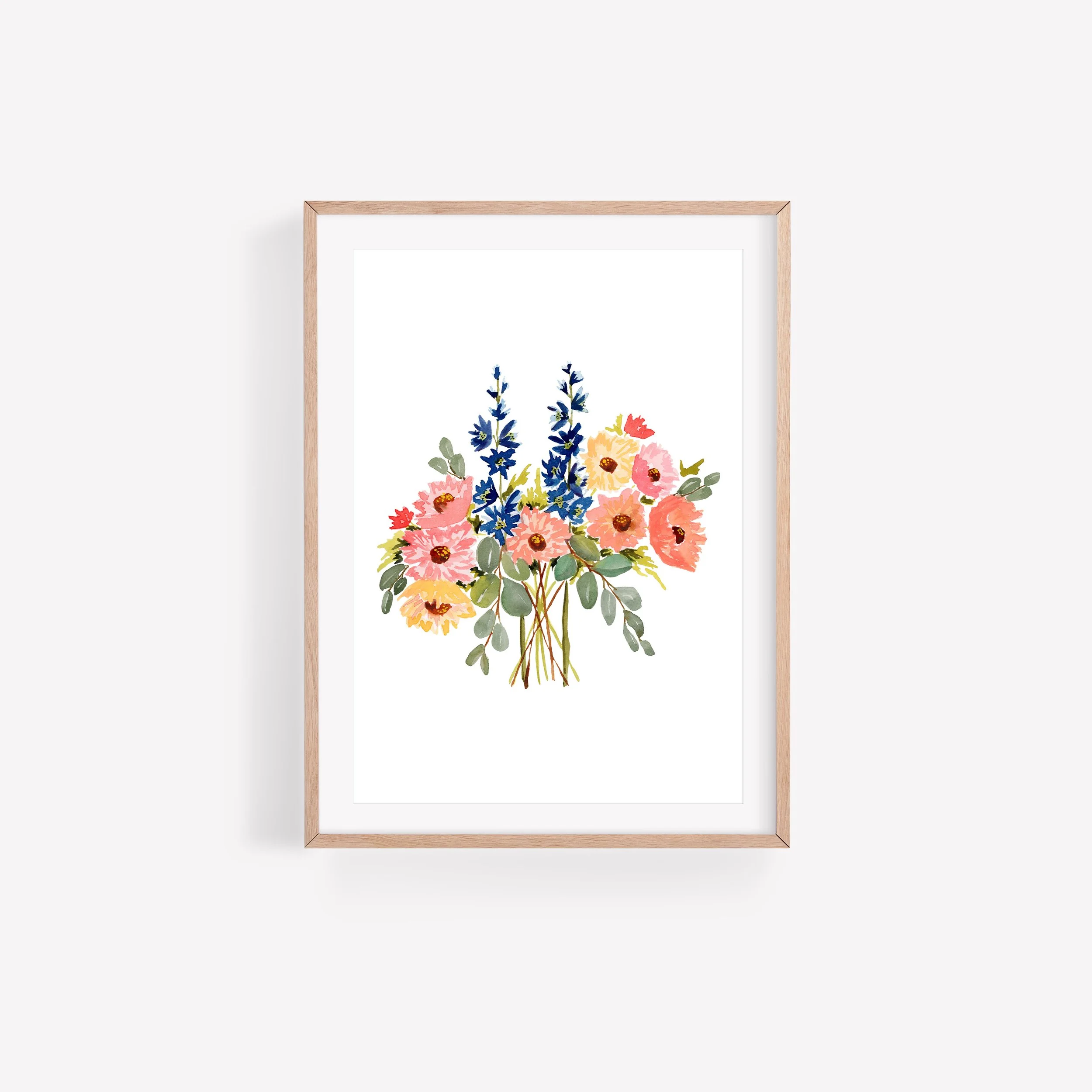 Joyful Garden Bouquet No1 simple oak frame.jpg
