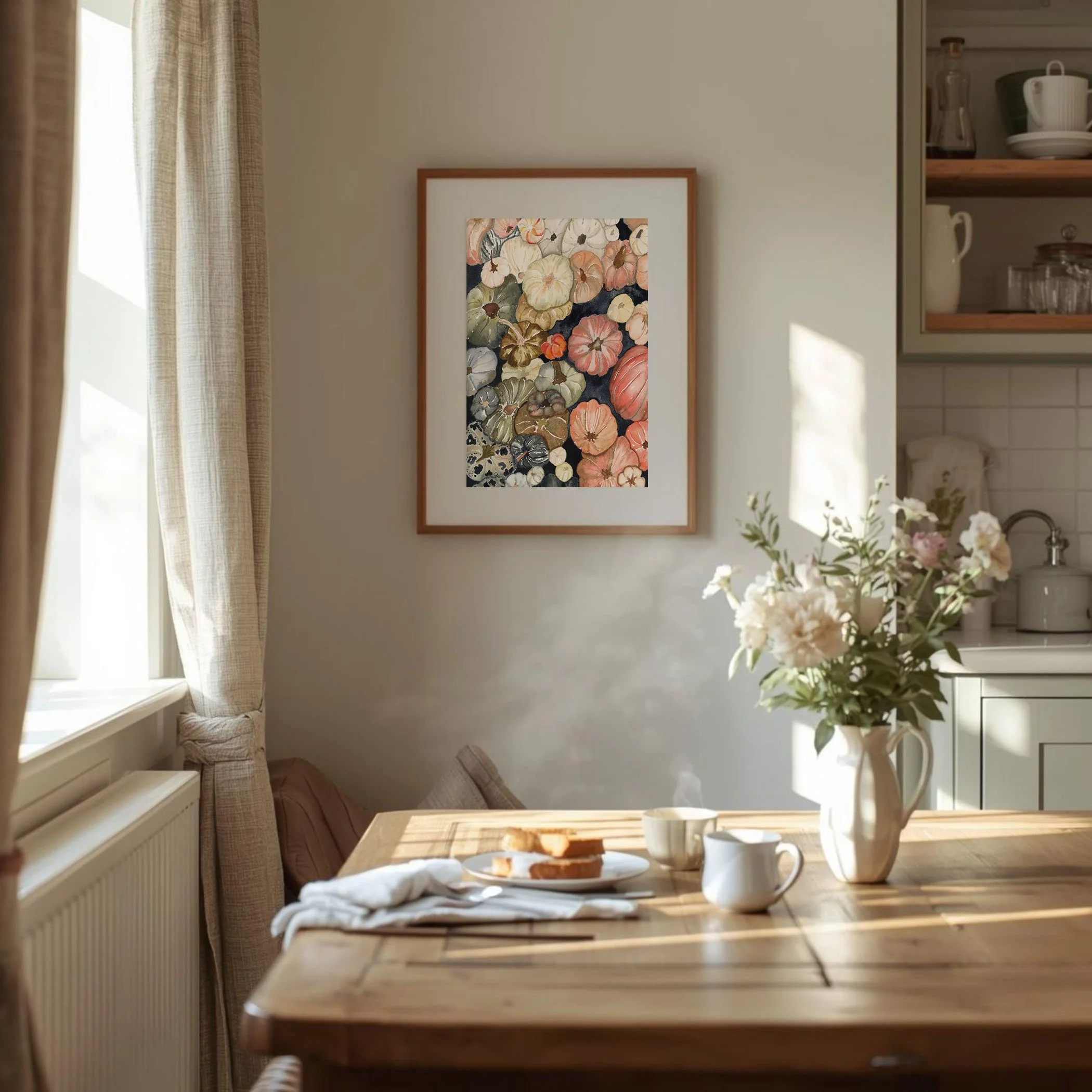 pumpkin pile country kitchen frame on wall.jpg