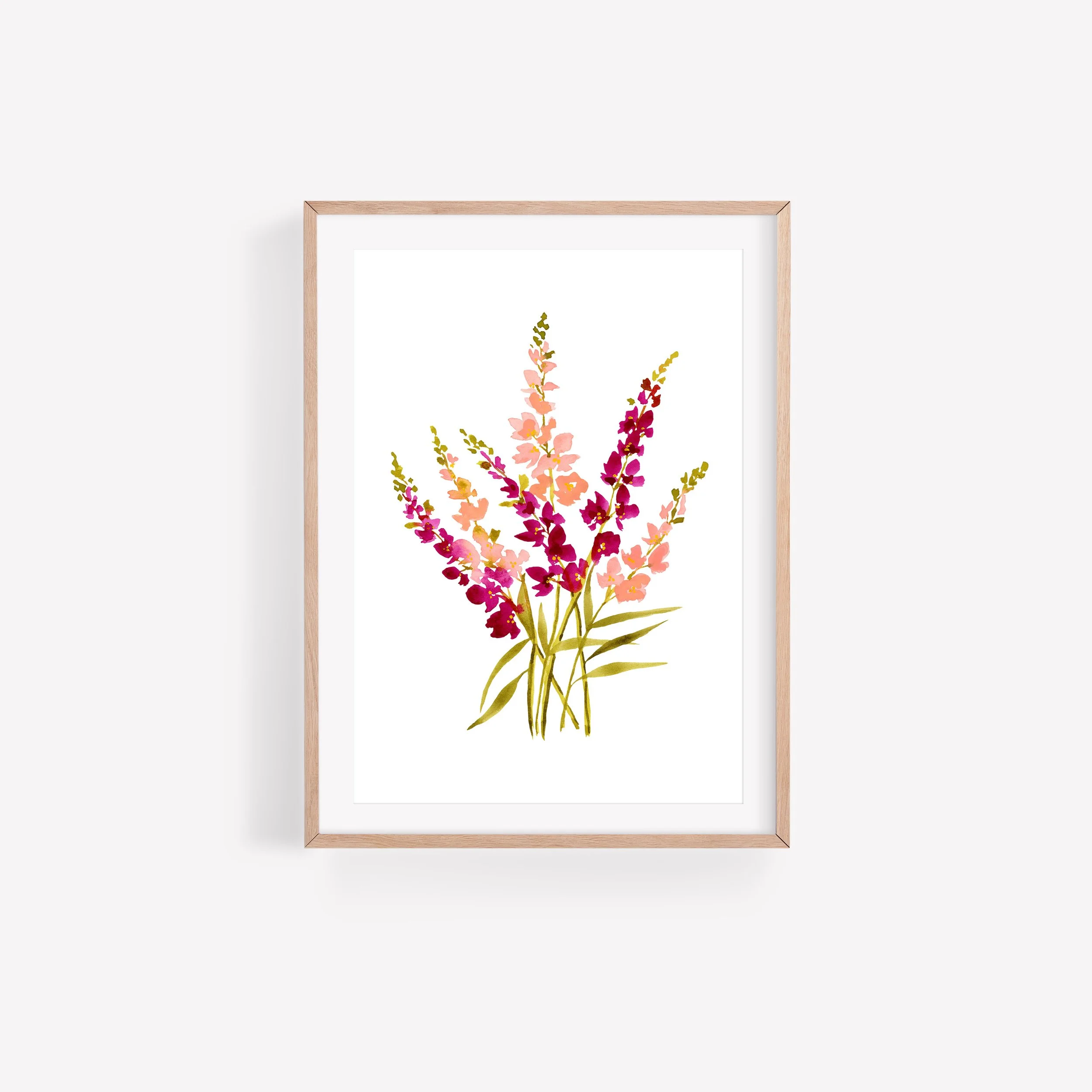 snapdragon blooms simple oak frame.jpg