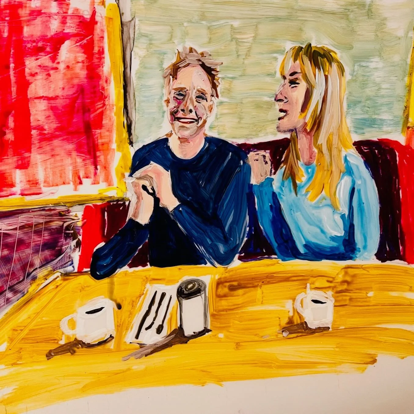 Reunited and it Feels So Good 
Oil pastel and acrylic on yupo paper
16&rdquo;x20&rdquo;

Come see this and more at the Silk Purse Arts Centre from now till March 8th. 

Artist talk Tuesday February 17 1900 PST

Here&rsquo;s the link: 
https://www.you