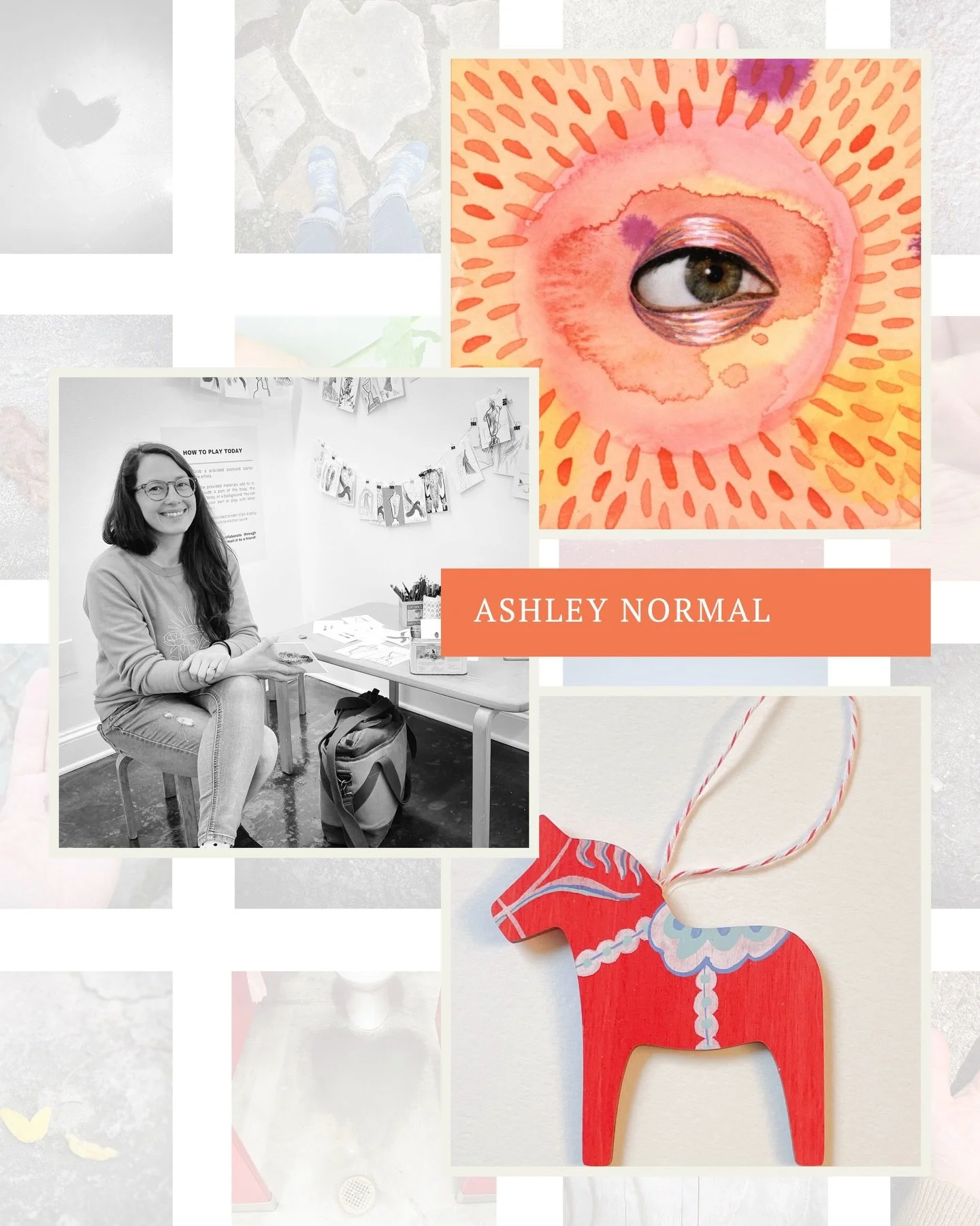 Ashley Normal @ashley_normal is an artist, educator, and community builder with an MFA and BFA from MassArt. Her practice explores synchronicities, impermanence, and healing through themes of womanhood, caretaking, and mental health. She founded ArtW