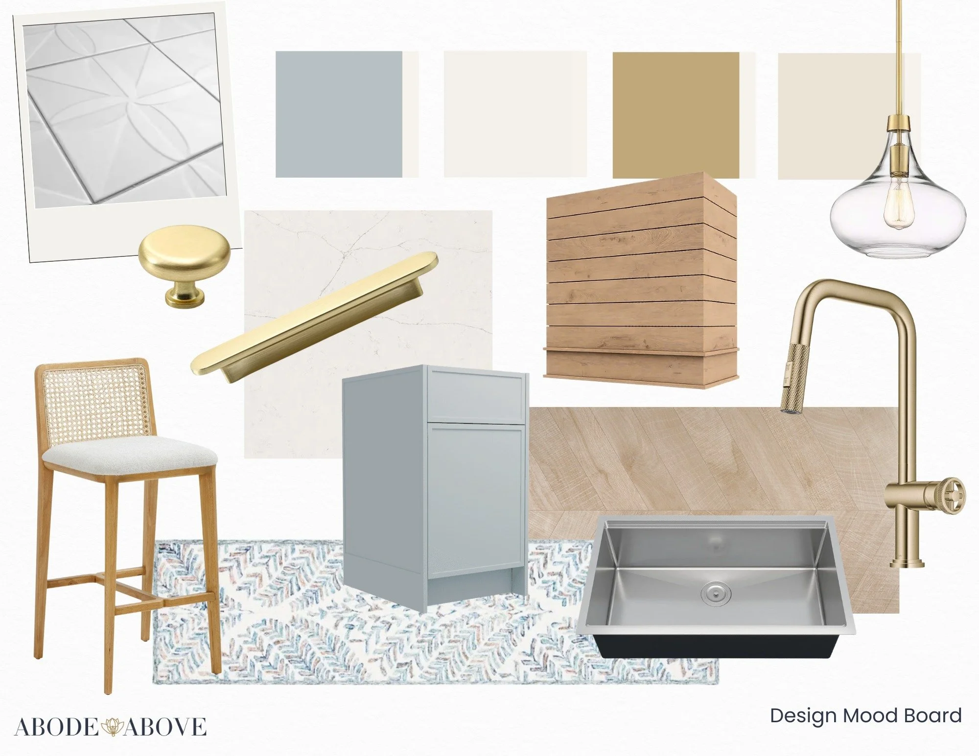 MOOD BOARD MOMENT💫
Design is never just about picking pretty things. It&rsquo;s about temperature, contrast, and how every finish talks to the next. Cool blue. Warm oak. Creamy stone. Matte and tactile. Structure and softness. This kitchen concept i