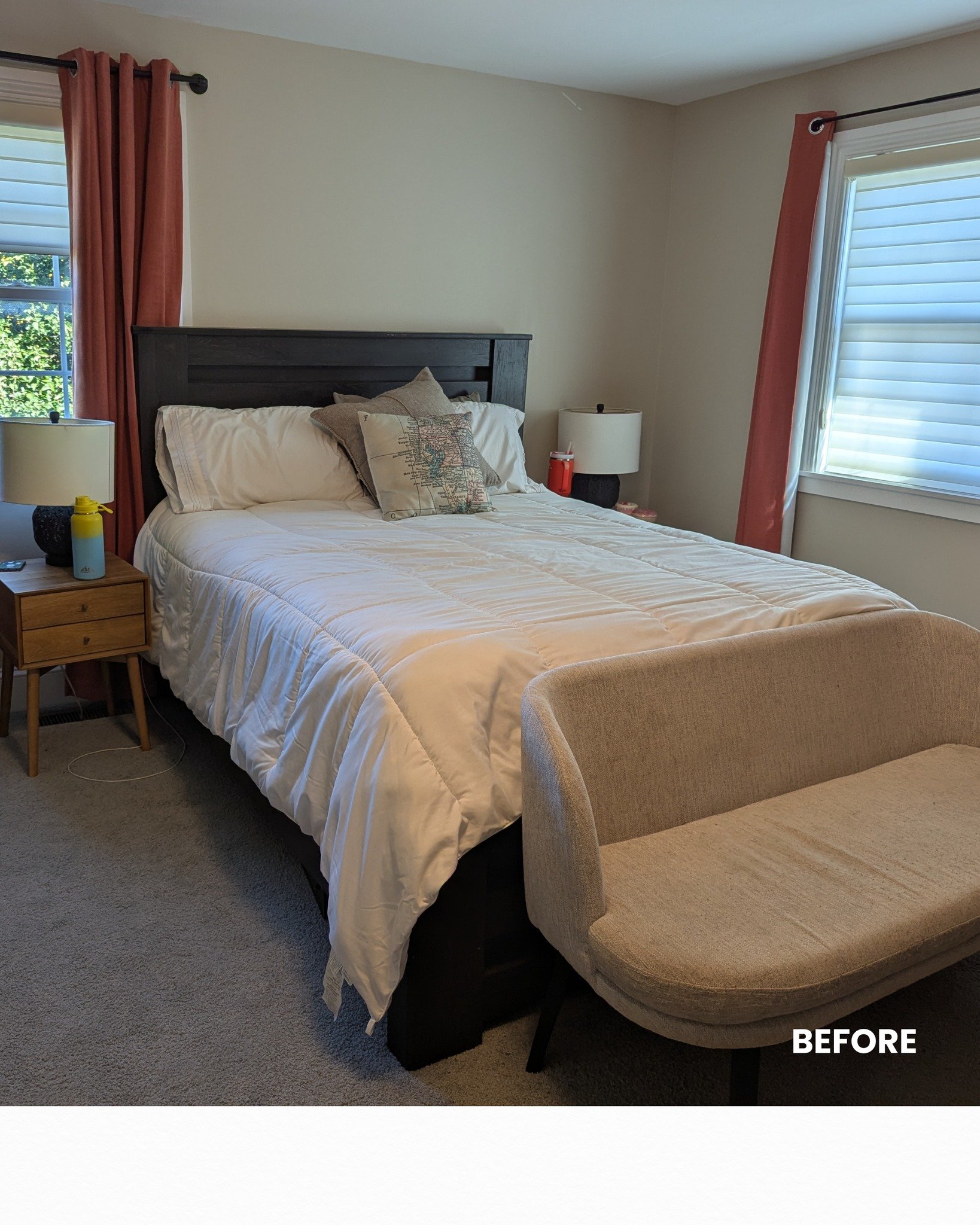 BEFORE MEETS AFTER🧡
This bedroom started with all the usual issues&hellip; an awkward layout, mismatched furniture, and a space that felt more like a placeholder than somewhere you actually wanted to be. No focal point, no flow, no sense of calm.

W