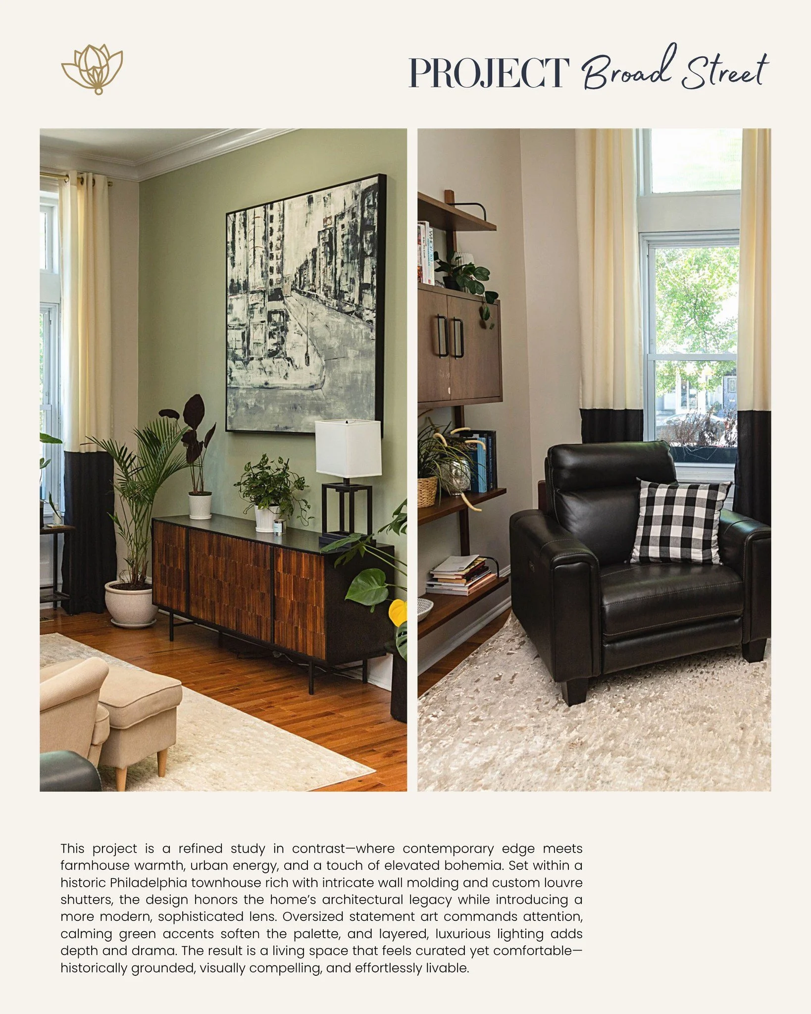 We leaned into the home&rsquo;s history instead of fighting it. Original architectural details set the tone, and then we layered in a more modern perspective&hellip; richer woods, deeper contrast, and just enough edge to keep it interesting.

That so