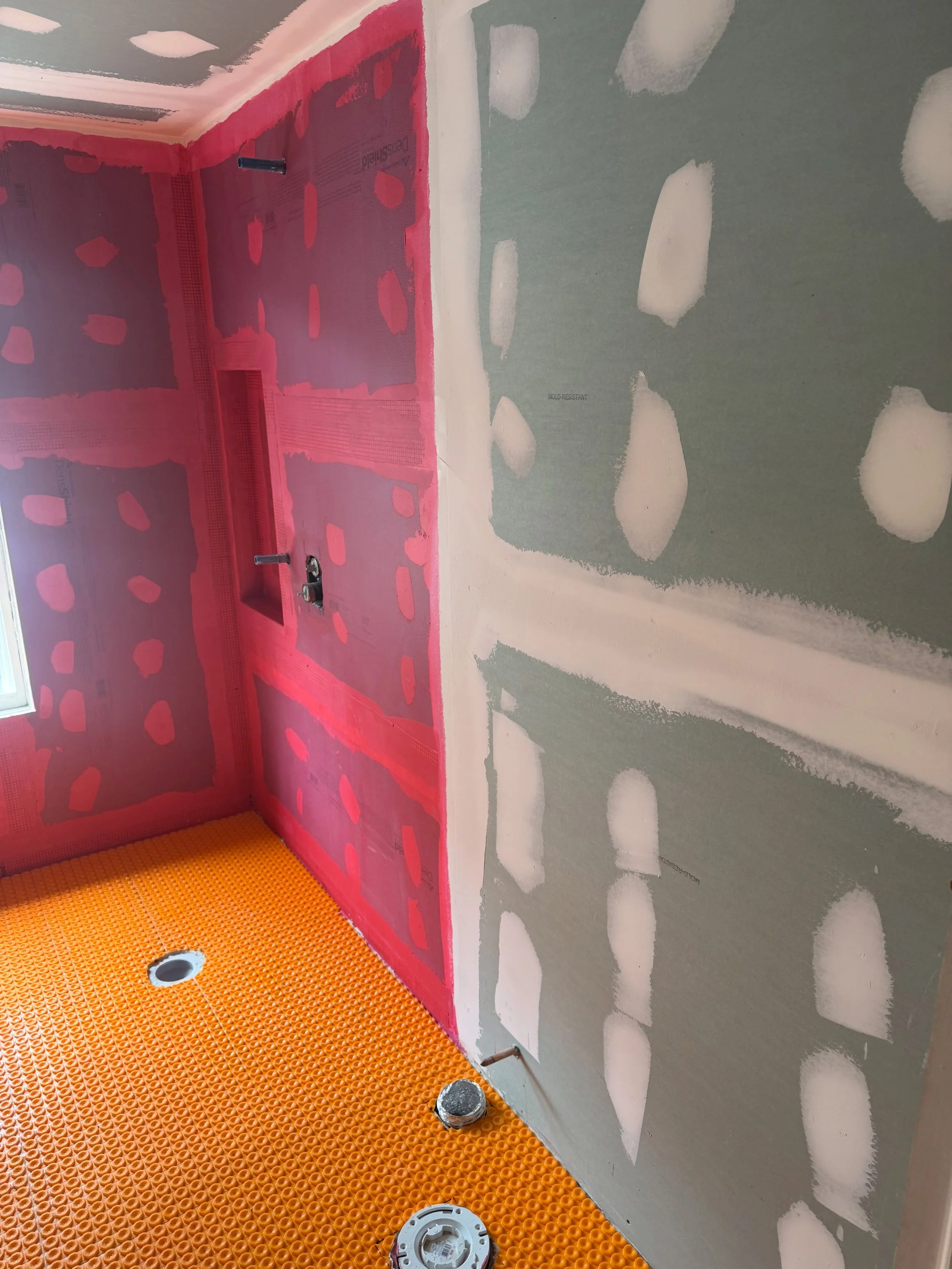 BEAUTY IN PROGRESS 😍

While I was away enjoying a little time off, our contractor partner @mag_development_inc was back home bringing this bathroom vision to life. One of the best parts of a strong renovation team is being able to step away and stil