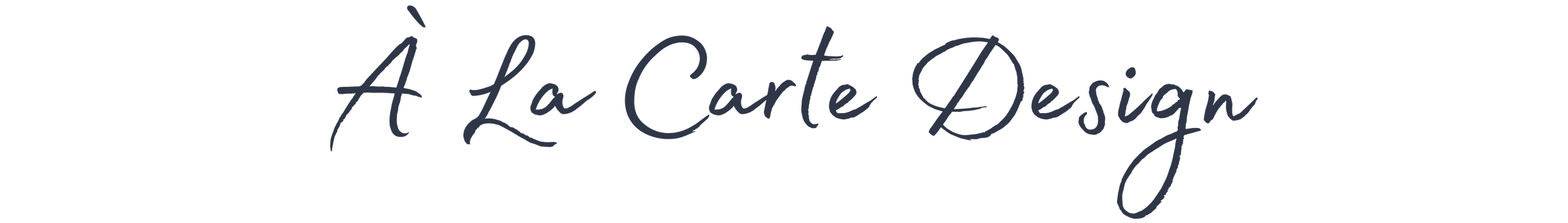 Text reading 'A La Carte Design' in cursive font on a black background