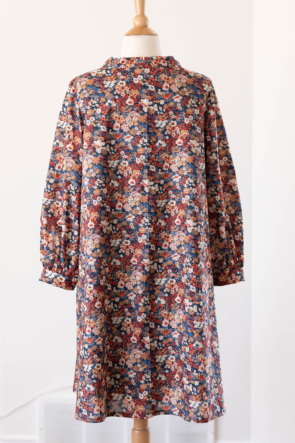 Bow neck dress made with Liberty Thorpe 