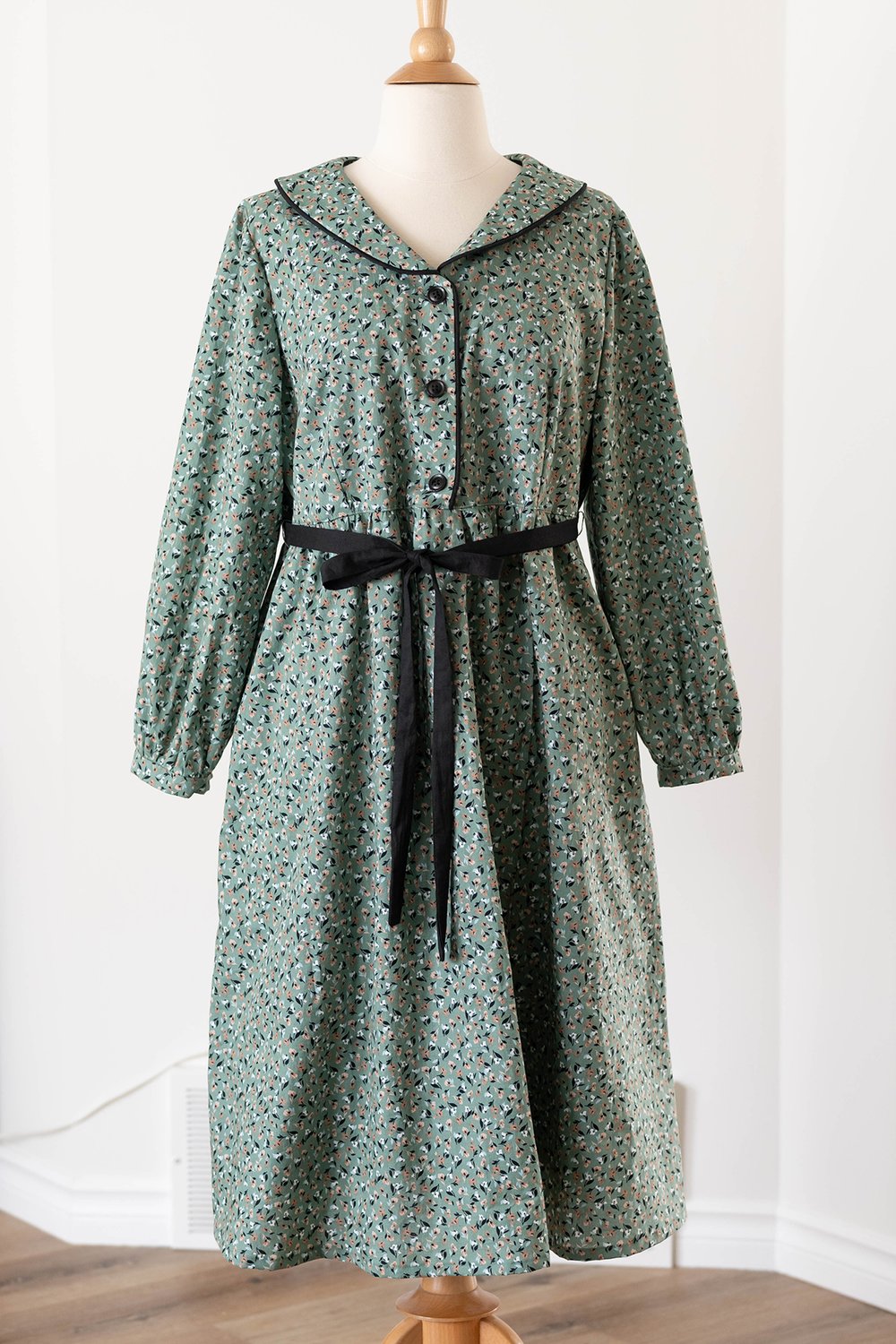 Sage green floral dress