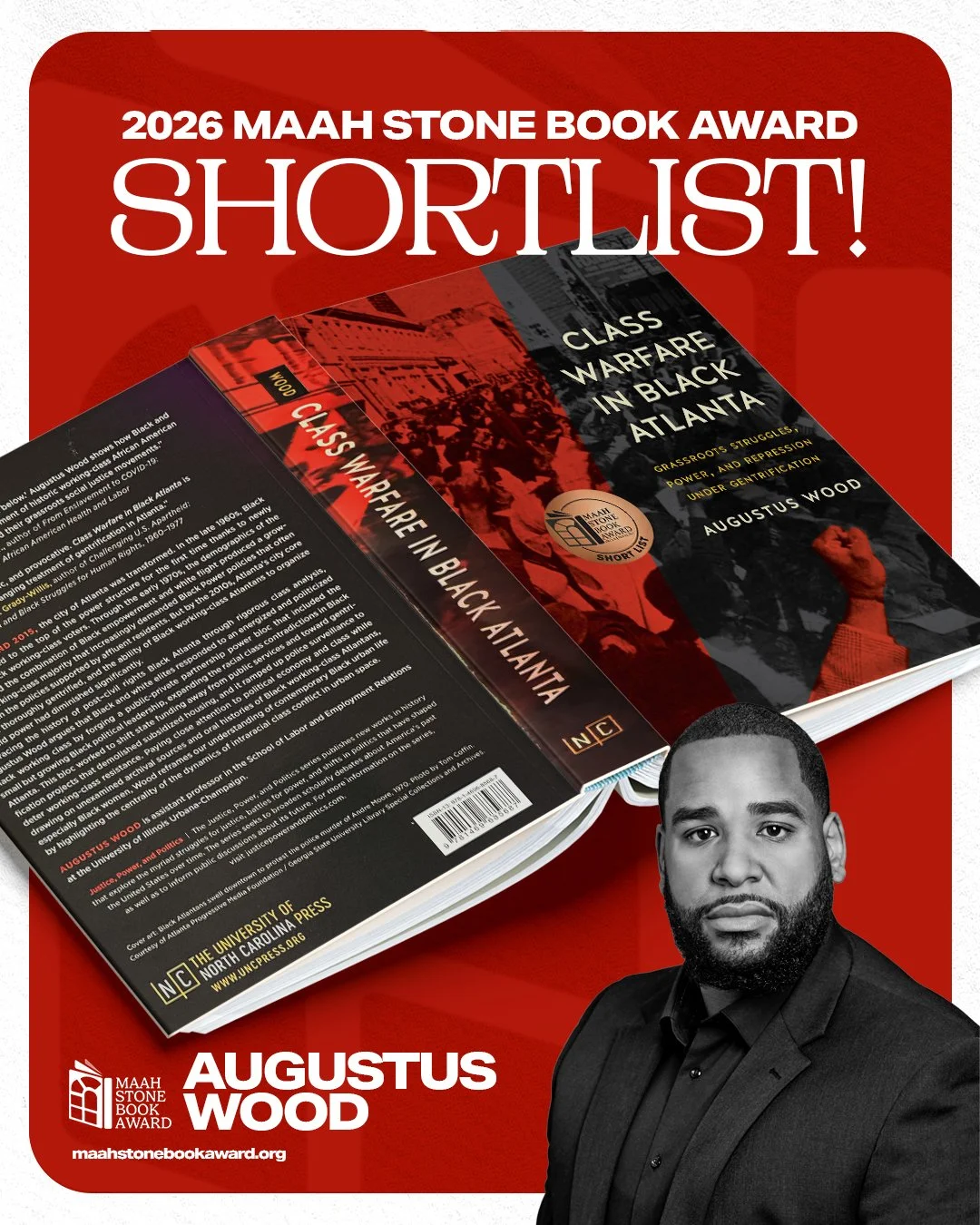 7/14
2026 MAAH Stone Book Award ShortList: 
Paying close attention to political economy and class while drawing on unexamined archival sources and oral histories of Black working-class Atlantans, especially Black women, in 'Class Warfare in Black Atl