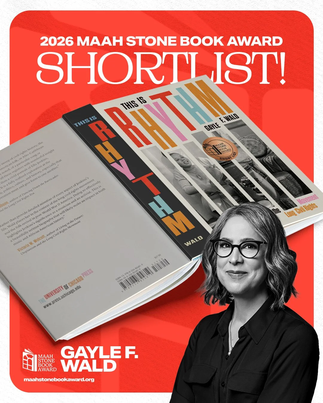 13/14
2026 MAAH Stone Book Award ShortList: 
Based on dozens of interviews and access to Ella Jenkins&rsquo;s personal archives, 'This Is Rhythm' shares how Jenkins, a &ldquo;rhythm specialist&rdquo; with no formal musical training, became the most p