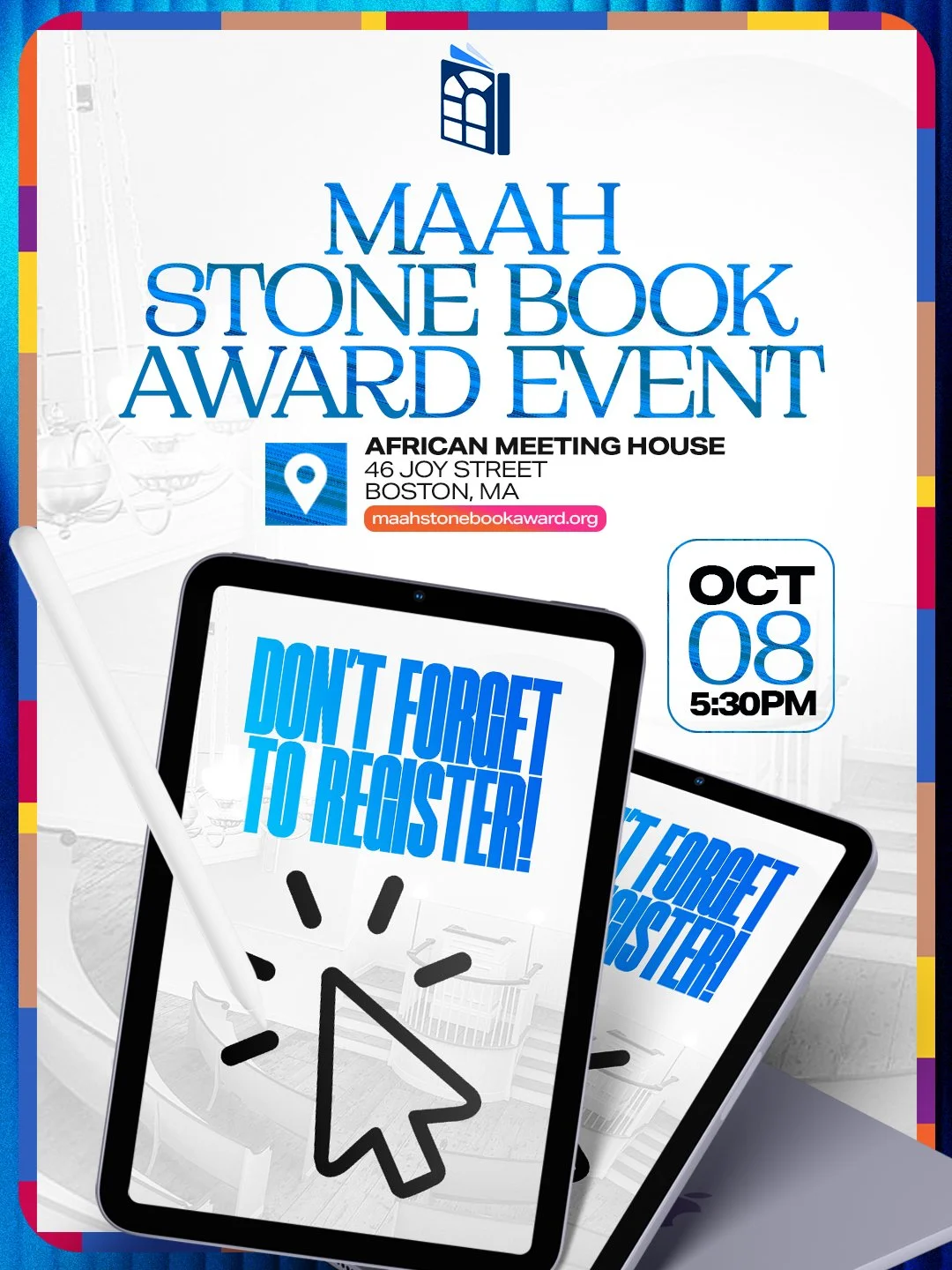 Have you registered yet for the MAAH Stone Book Award Reception and Ceremony? 

Check out our website maahstonebookaward.org or click on the link in our bio to get your tickets today! If you don't live in the Boston area, you can register to attend v