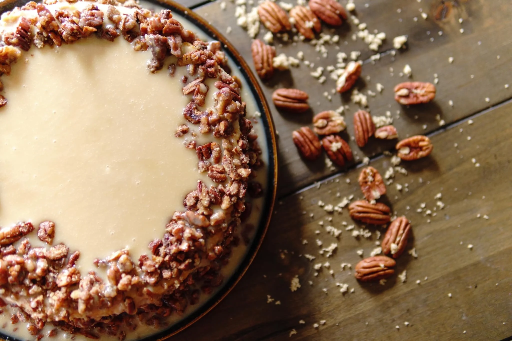 Bourbon Pumpkin Pecan Cheesecake
