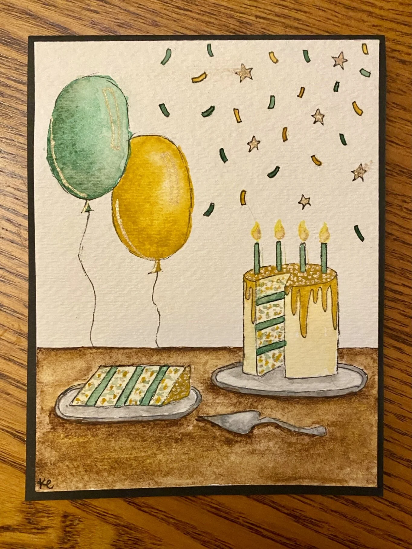 A custom birthday card in university colors