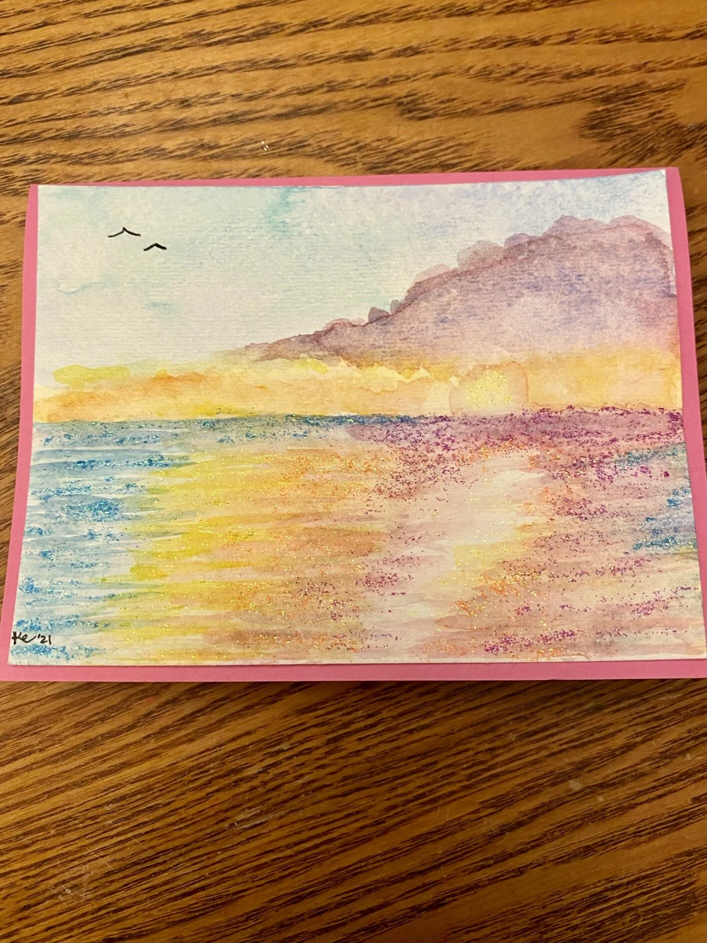 Custom watercolor birthday card