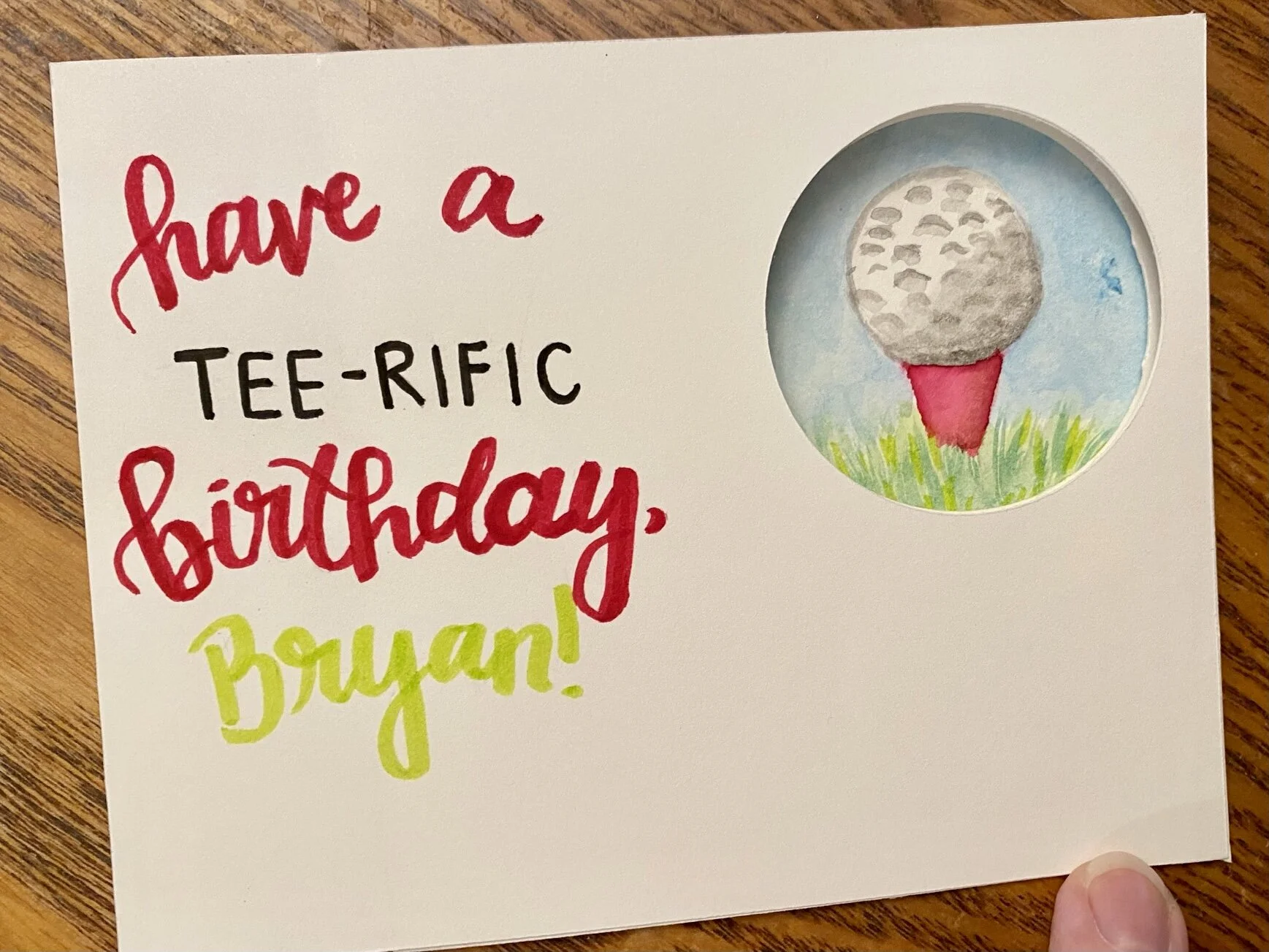 A custom, interactive, golf-themed birthday card