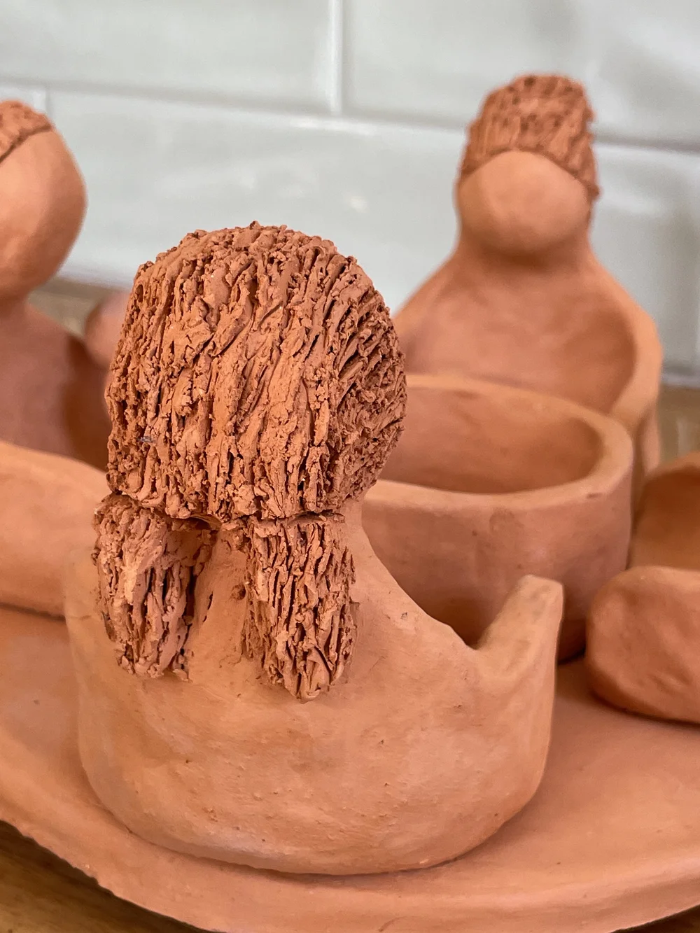 Terracotta Clay Art Mud Clay Modeling Womens Circle Statue