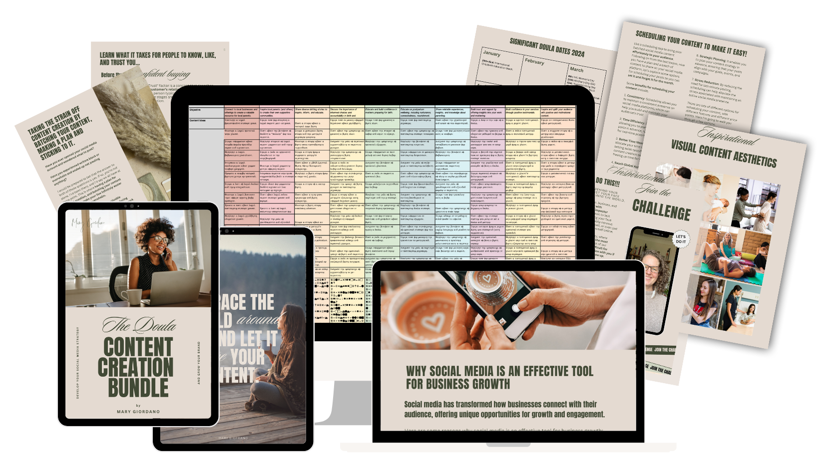 content creation mockup