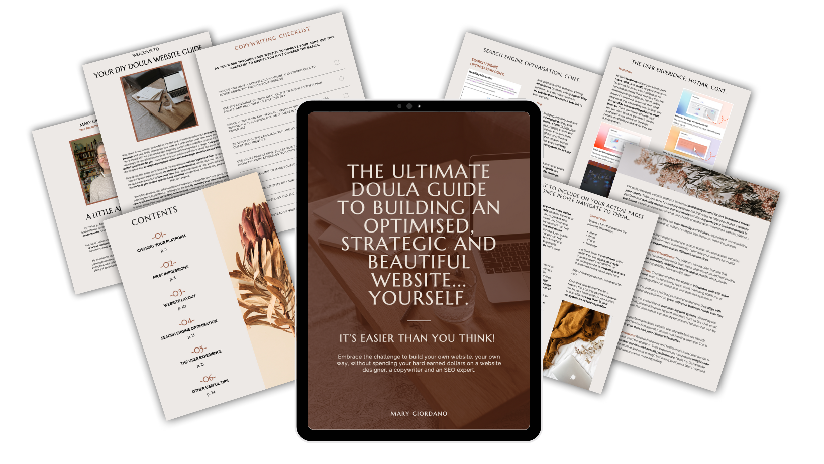 doula website guide mockup