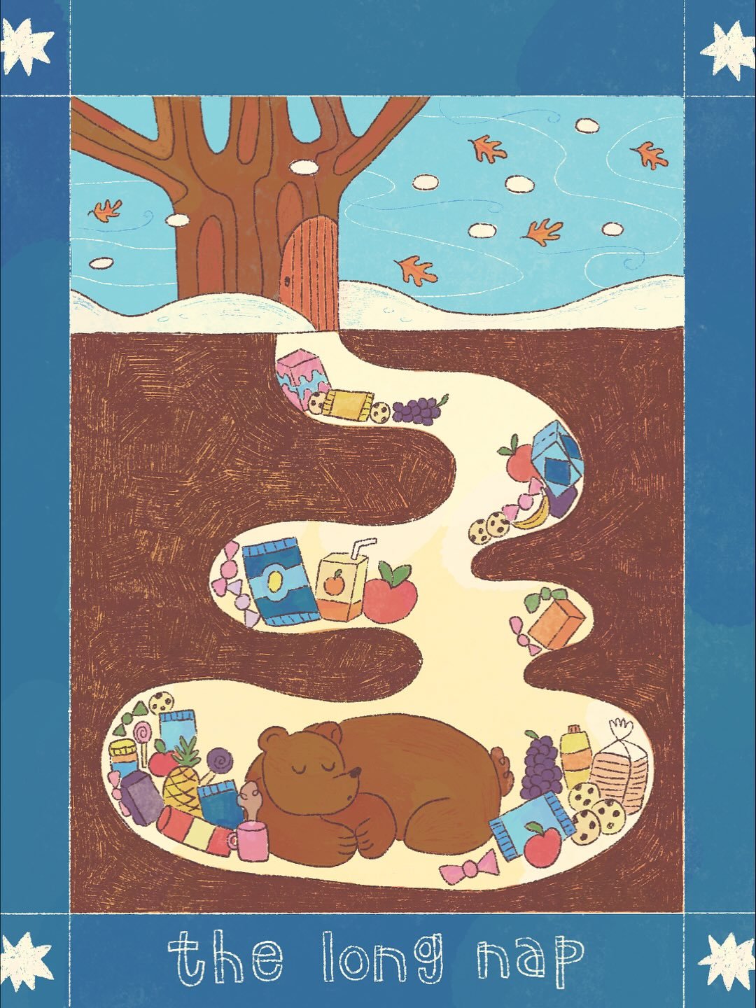 26 BEAR 🐻

Do y&rsquo;all remember the movie Over the Hedge ??? Well that&rsquo;s where my idea for this piece came from 😂 
I wanted to create a cozy bunker where my lil bear can hibernate with all his human food that a raccoon most likely sourced 