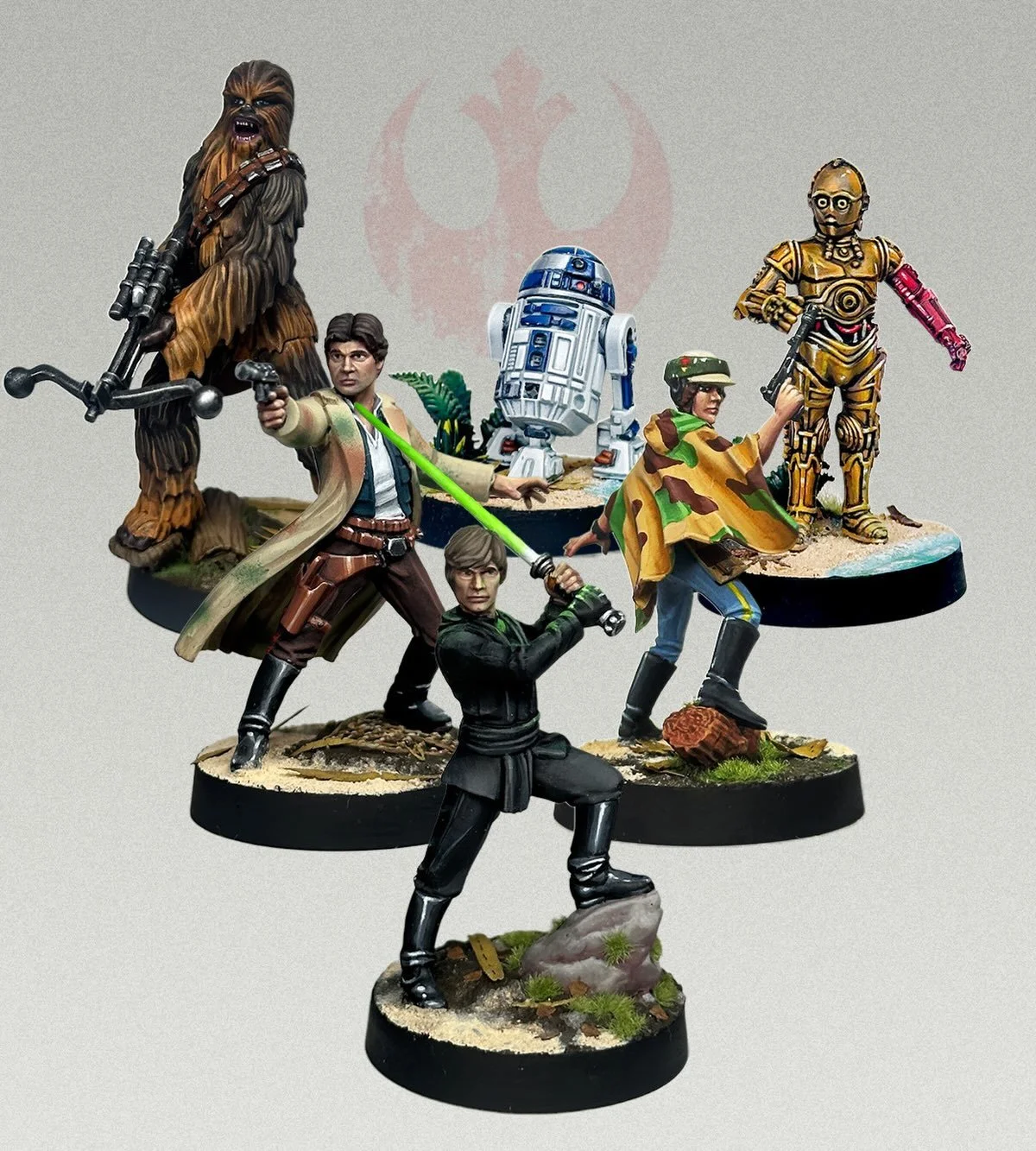 &ldquo;Rebellions are built on hope..&rdquo;
Can&rsquo;t believe I missed the opportunity to share the heroes of the Rebellion all together as they were meant to be 🦾
Super fun painting the new sculpts of childhood heroes that left a massive impact 
