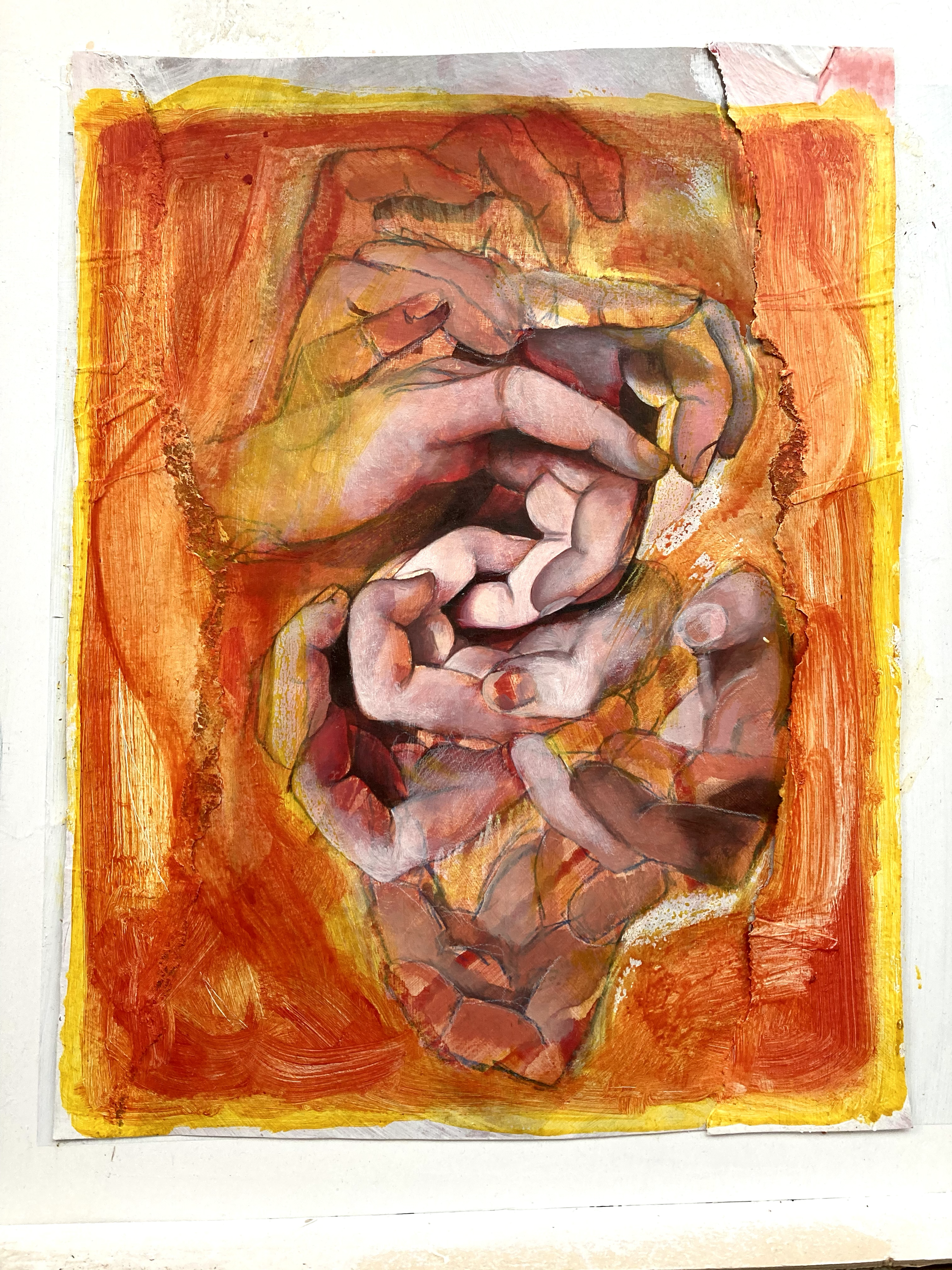 Mixed media painting. On sale $280
