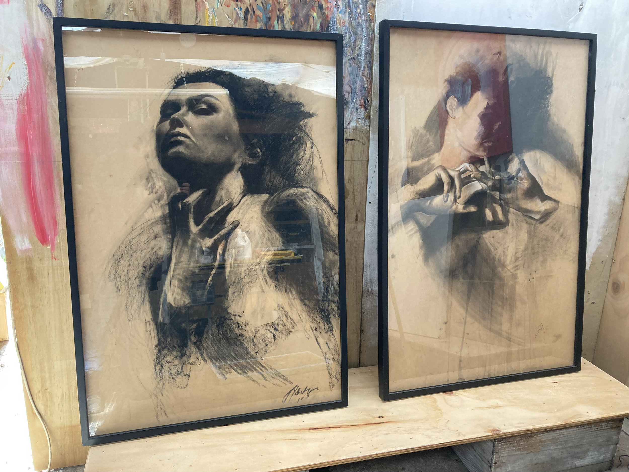 Two drawings from 2010.
Charcoal on dressmakers paper.
$950 each.