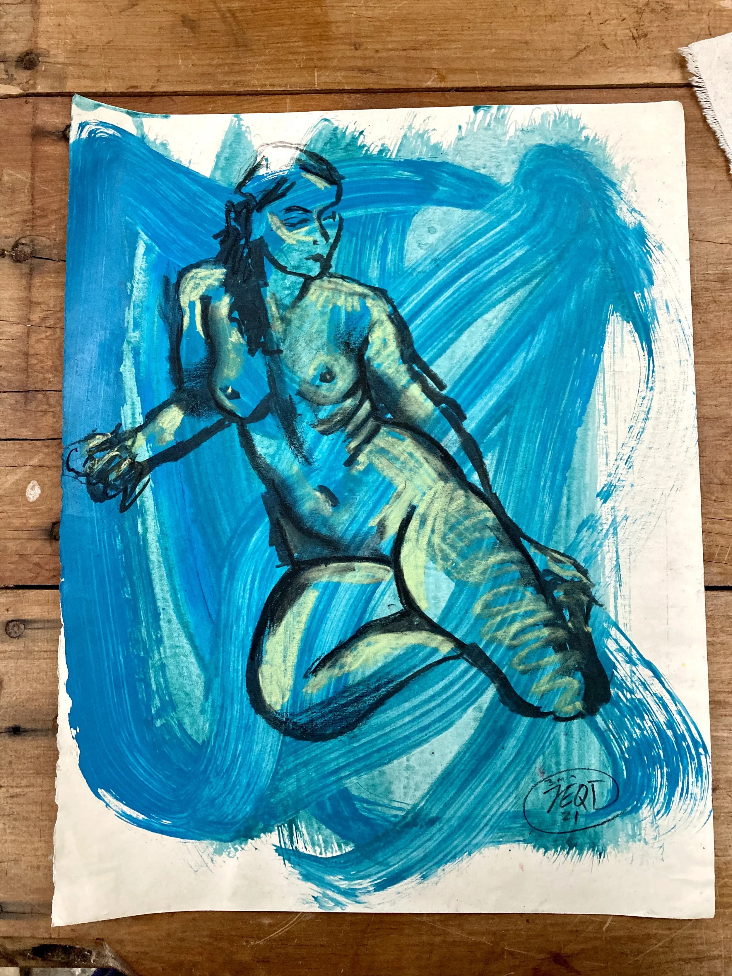 "Blue Lady" life drawing $320