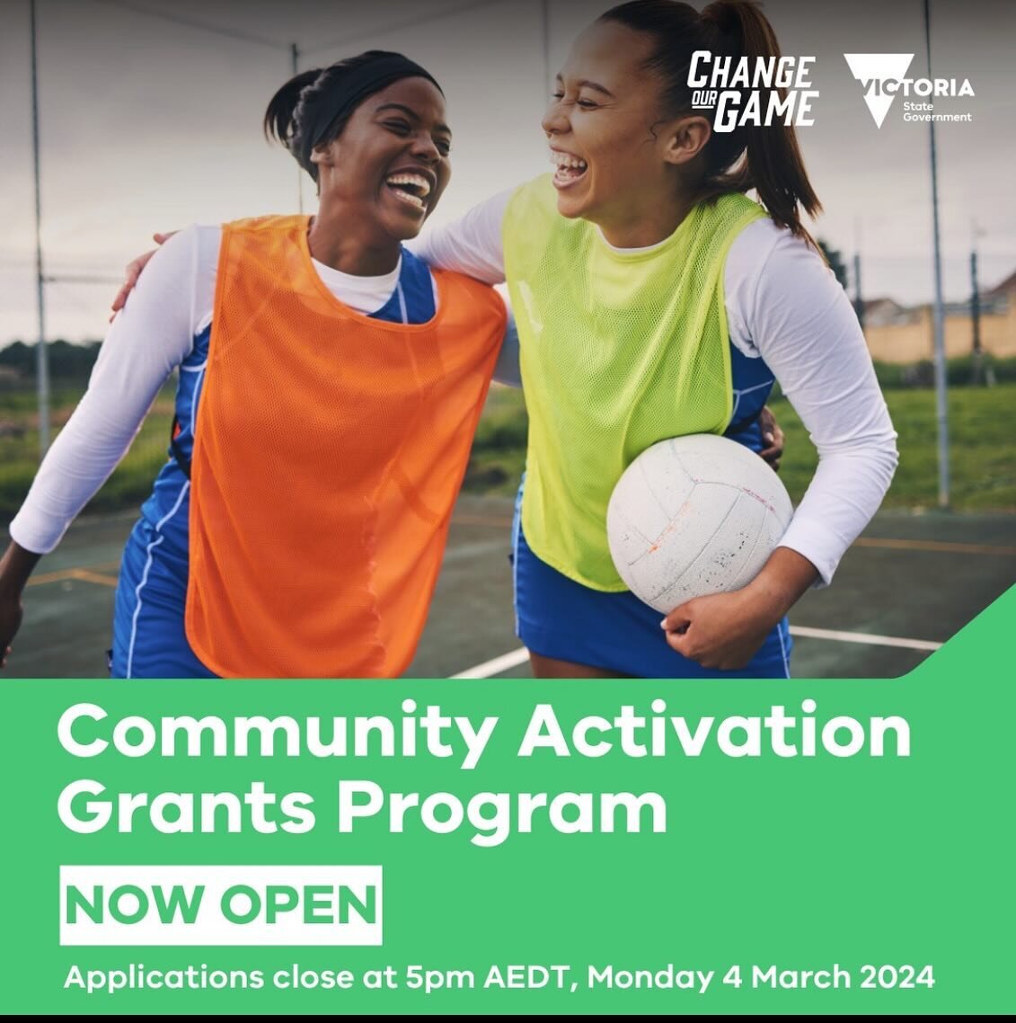 The 2023-2024 Change Our Game Activation Grants Program is NOW OPEN ! 
Grants offered through the Officw for Women in Sport and Rec the program provides up to $10,000 to deliver activities that increase participation , build capability and celebrate 