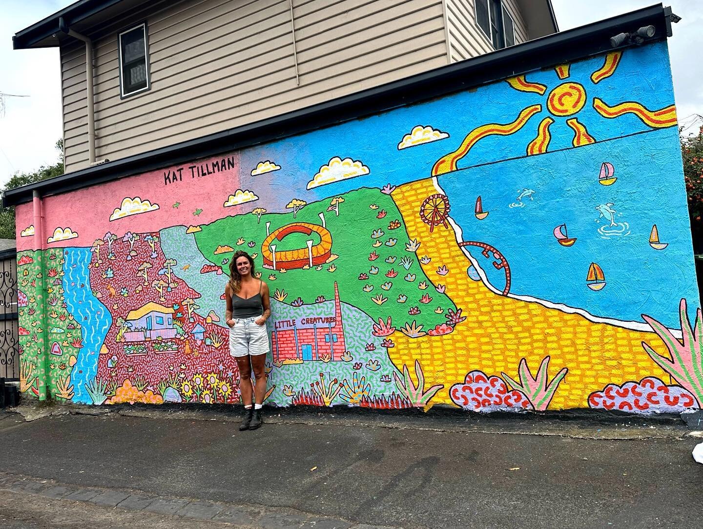 | G-TOWN |

Huge thankyou to @mary_ramia for slowing me to tackle her wall! Little map of Geelong, including Charlie and Poppy her pups and gorgeous home 🥰 I was well fed and am so happy with how this mural turned out ☀️☀️☀️