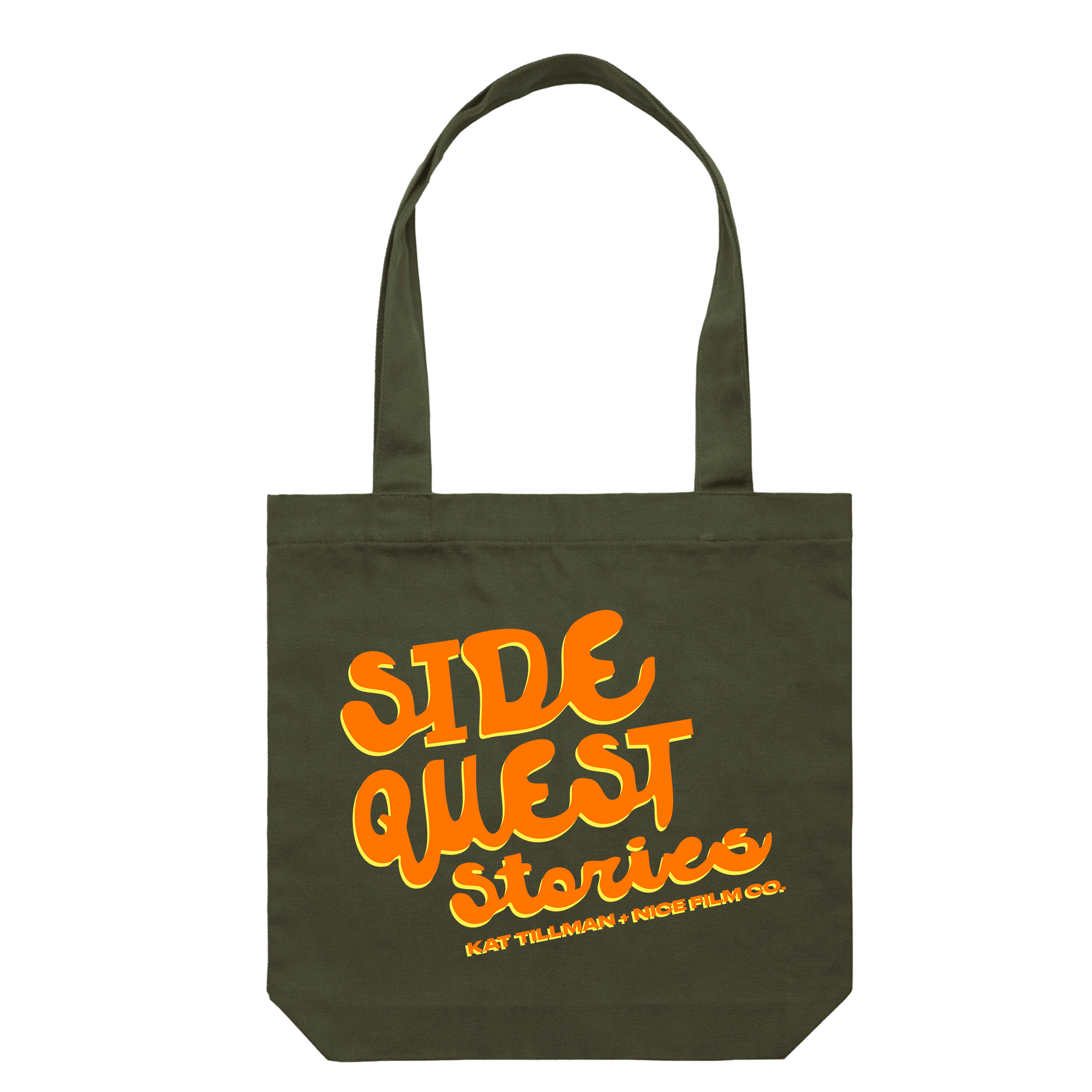 SIDE QUEST STORIES TOTE - Green & Orange