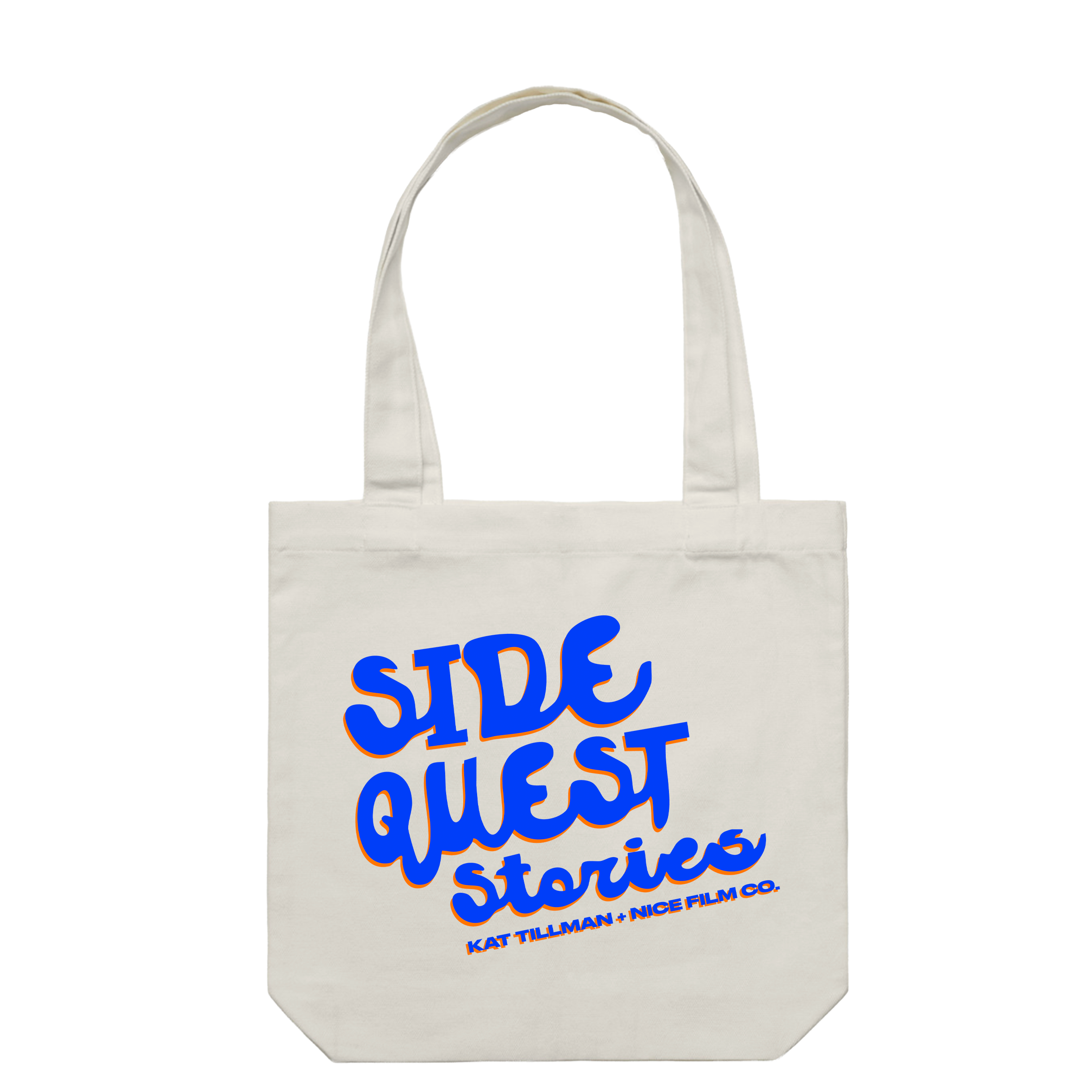 SIDE QUEST STORIES TOTE - Blue & Cream